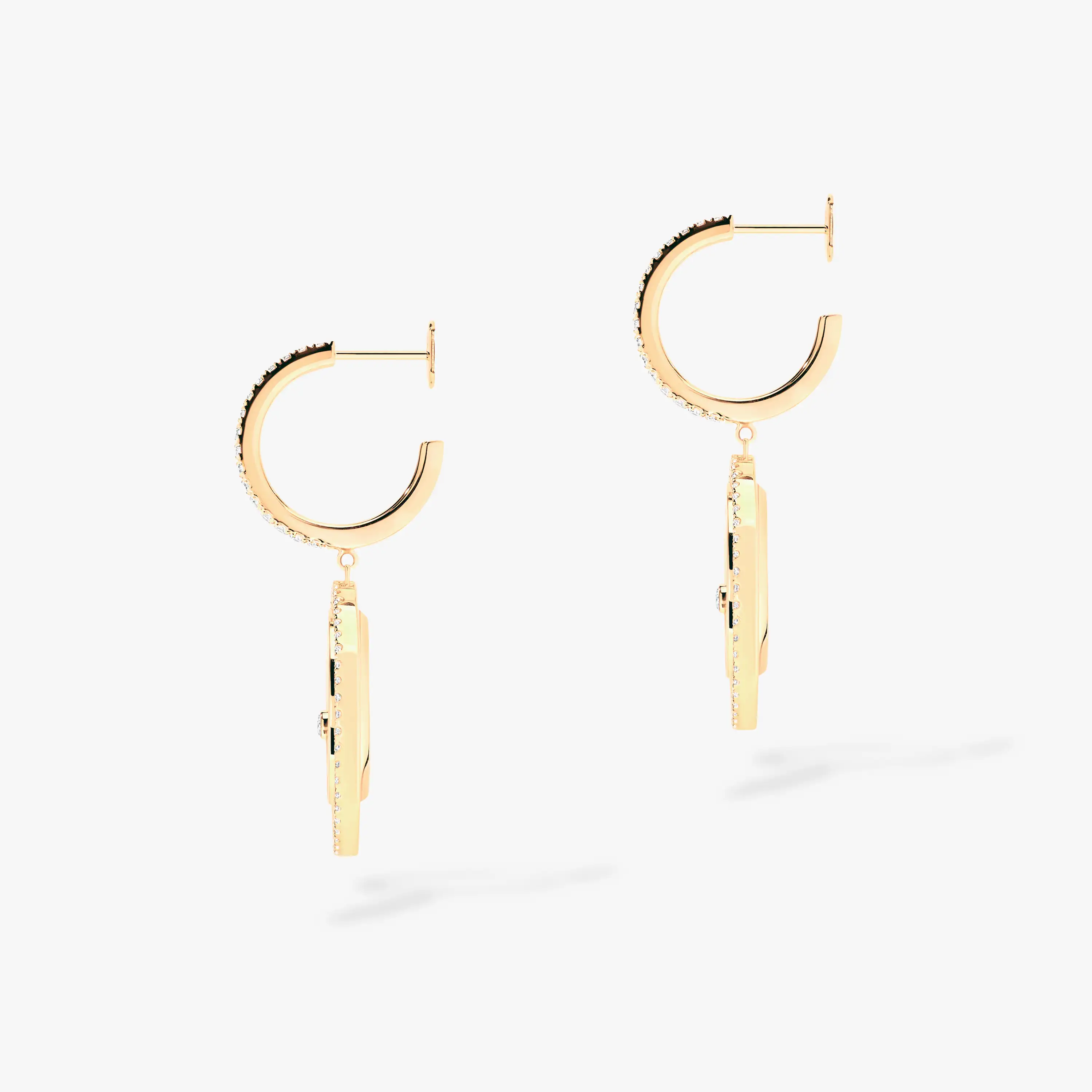 LUCKY MOVE MALACHITE GOLD DIAMOND EARRINGS