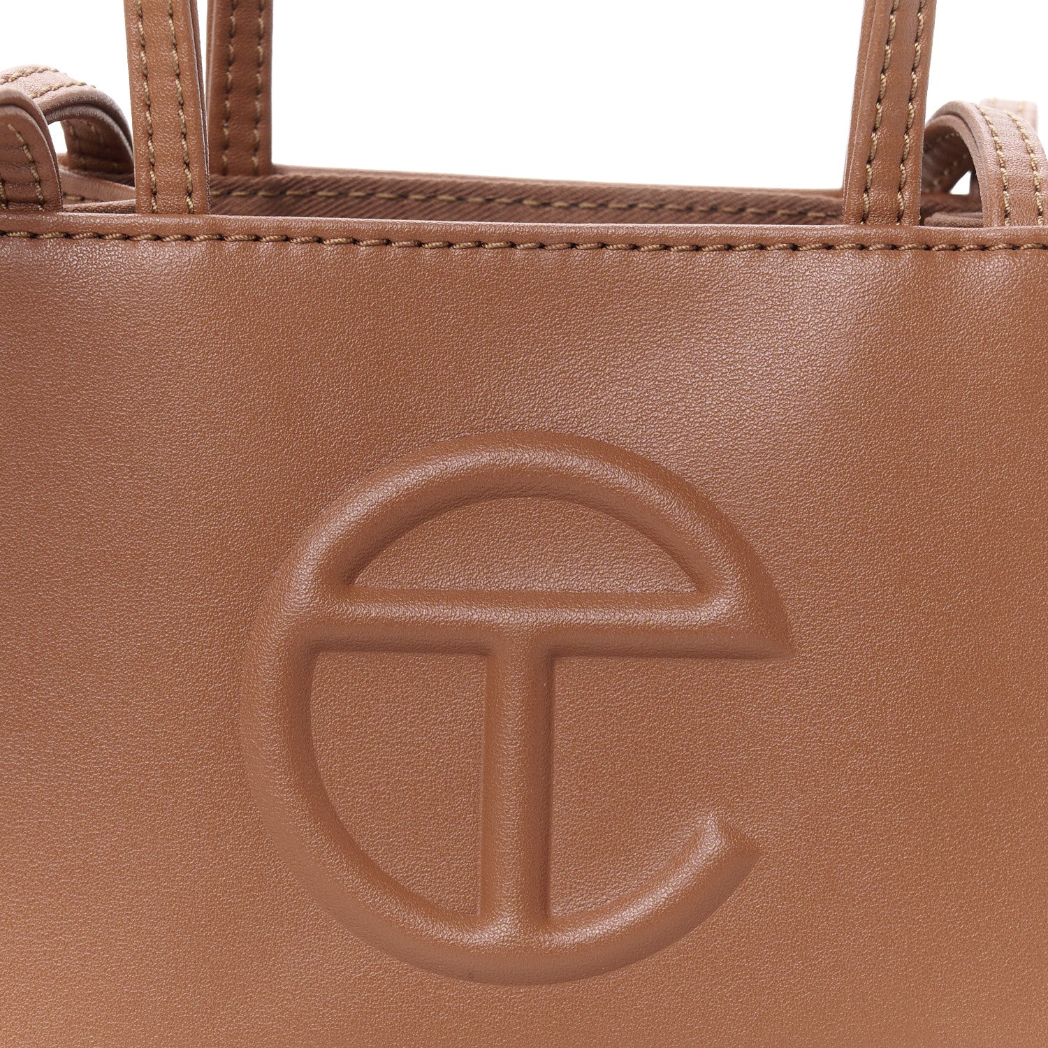 Vegan Leather Small Shopping Bag Tan