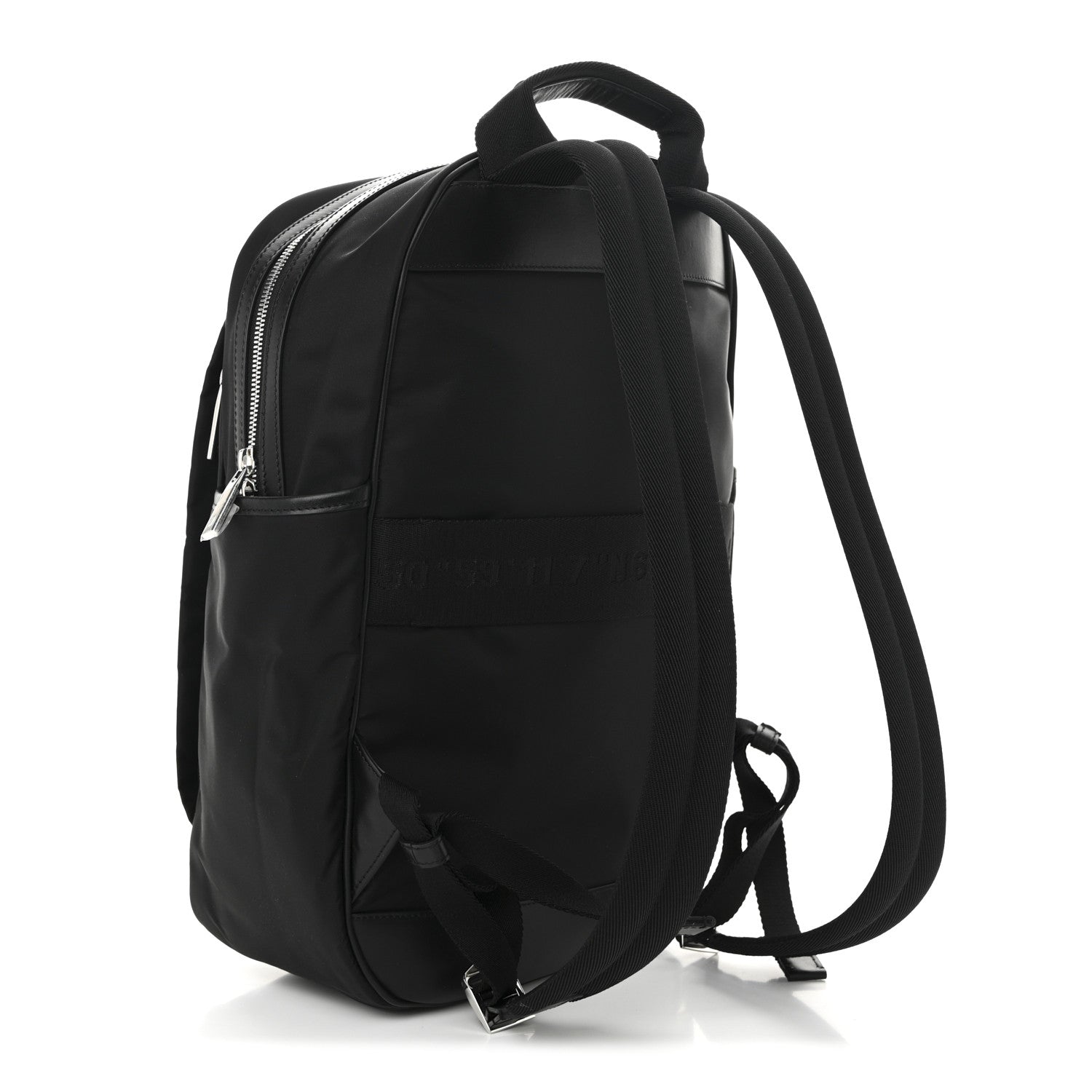 Nylon Calfskin Signature Backpack Black