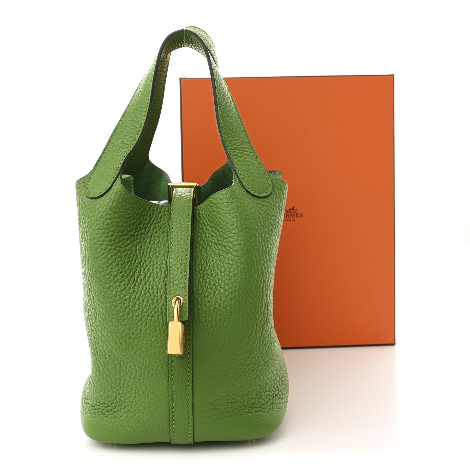 Taurillon Clemence Picotin Lock 18 PM Vert Yucca