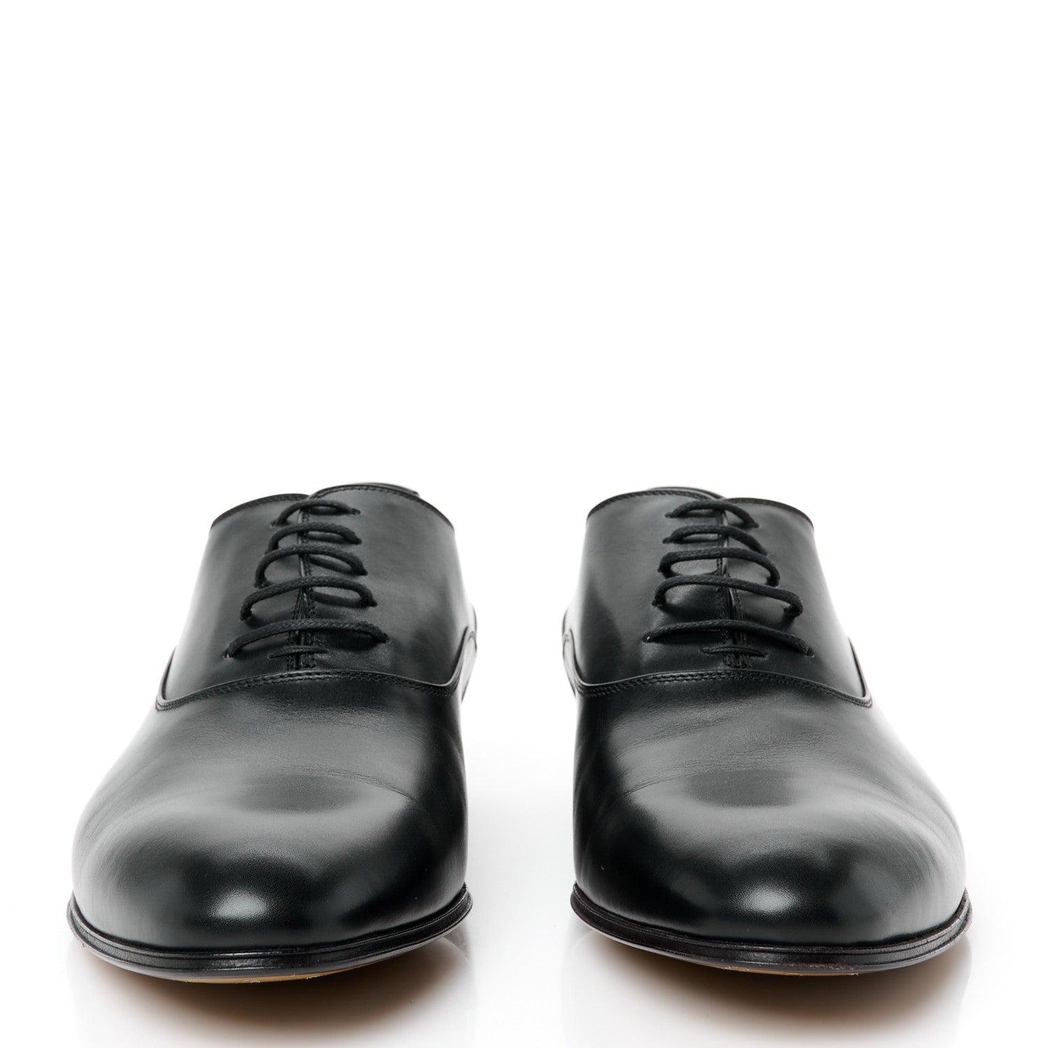 New Waxed Calfskin Mens Oxfords 8.5 Black