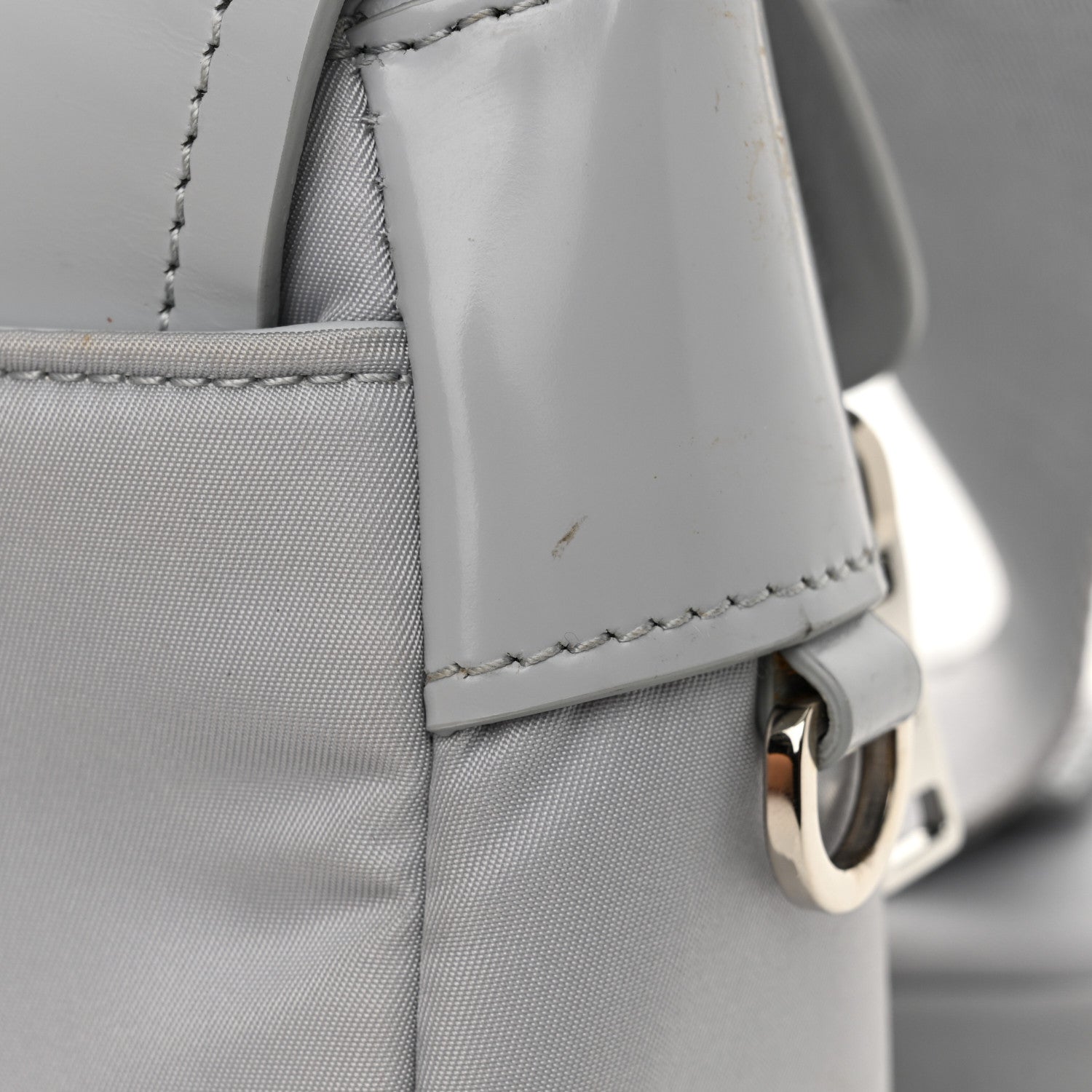 Nappa Re-Nylon Double Pocket Buckle Shoulder Bag Fiordaliso