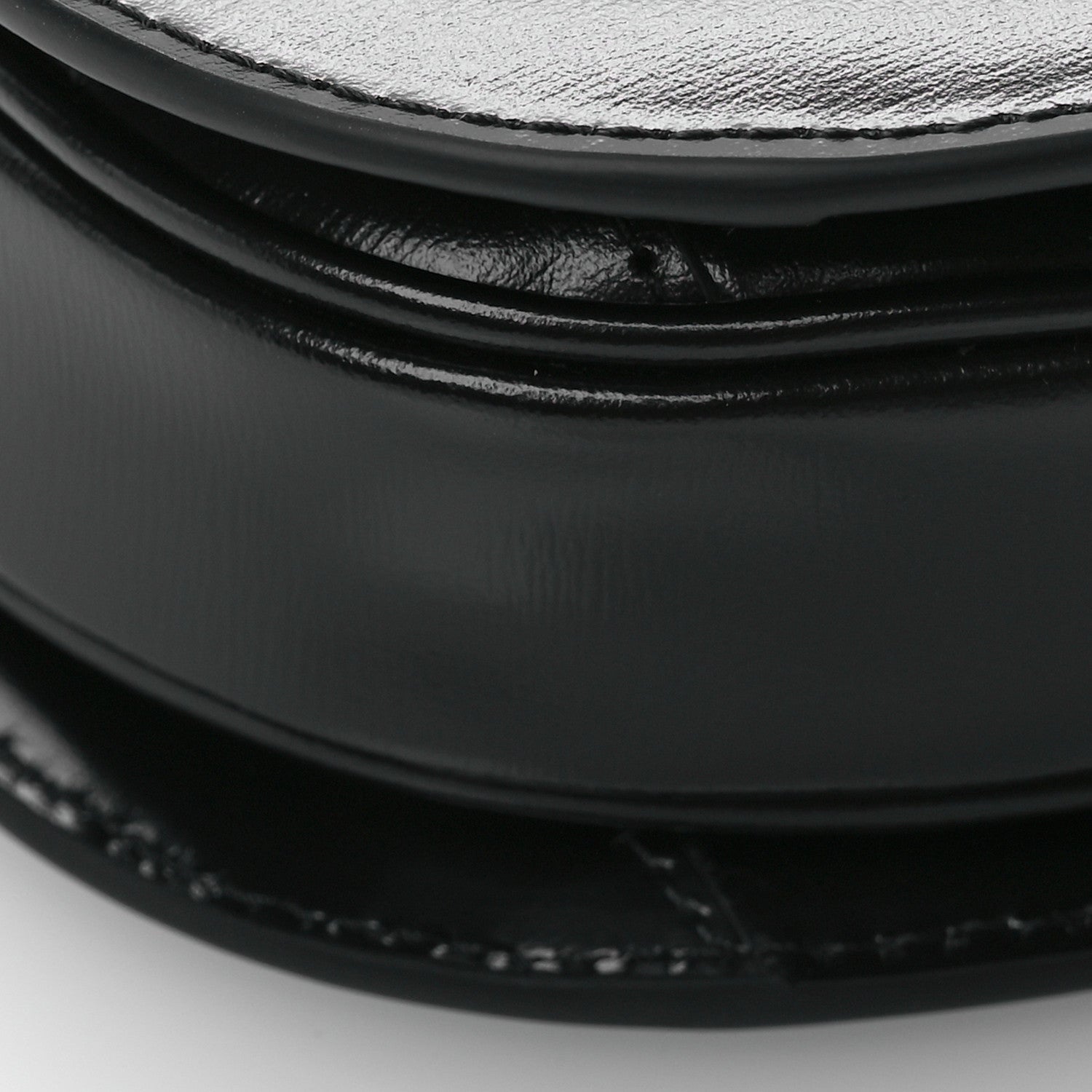 Shiny Calfskin Triomphe Mini Besace Clea Black