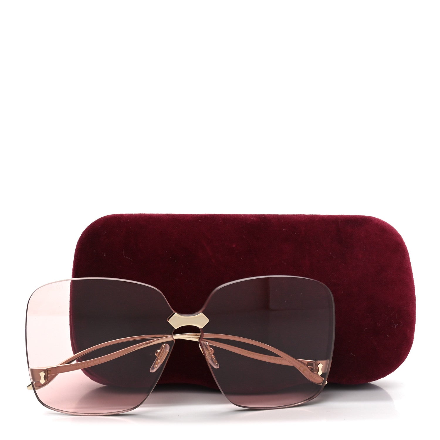Rimless Sunglasses GG0352S Gold Flash Pink