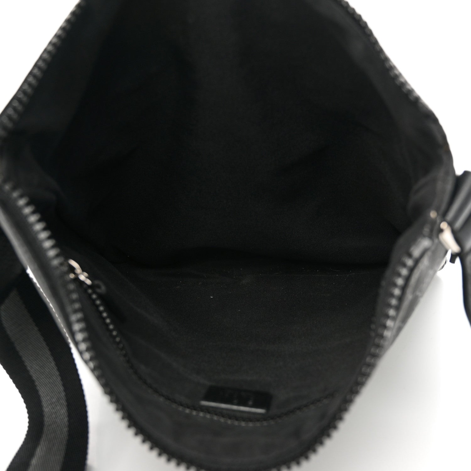 Nylon Monogram Medium Flat Messenger Bag Black