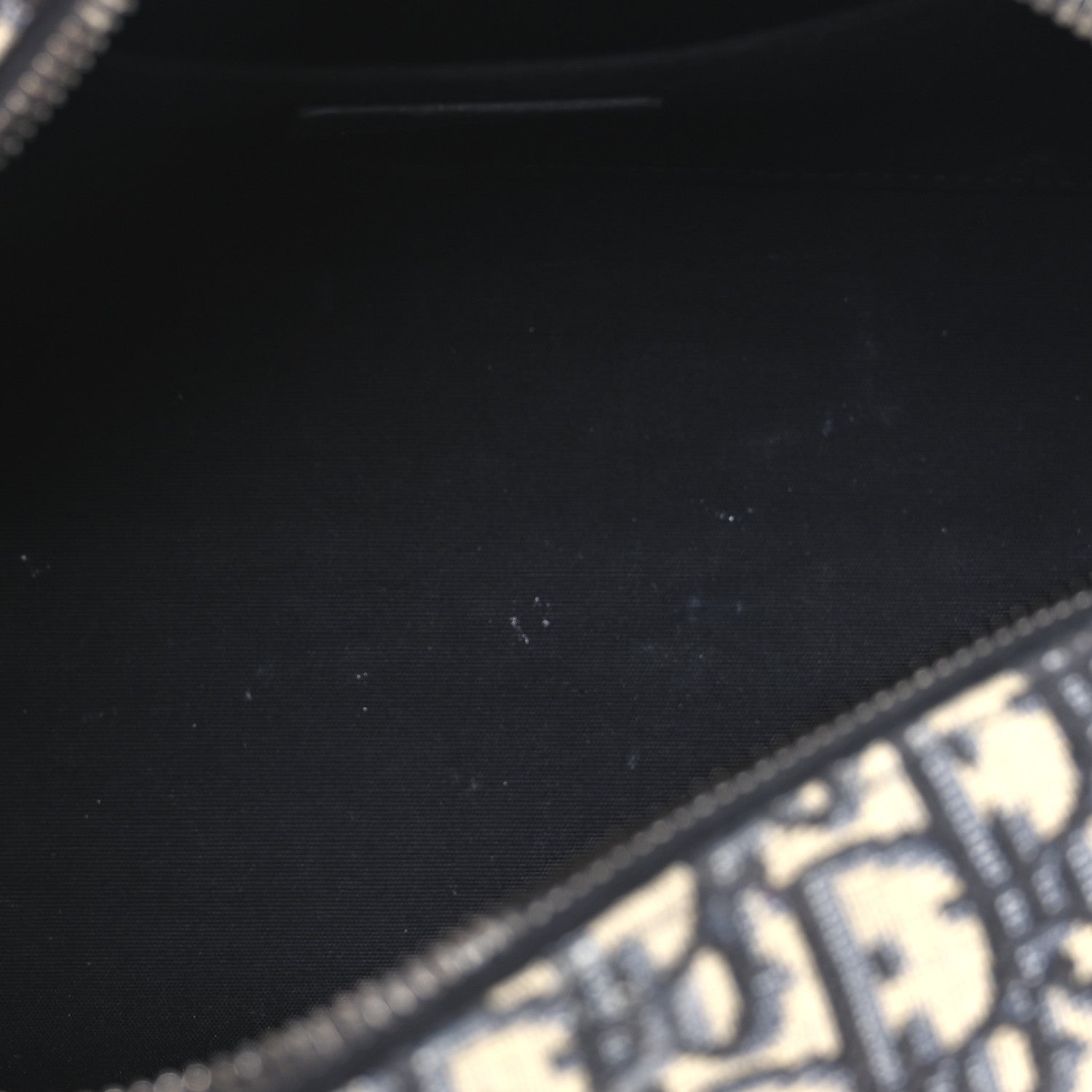 Oblique Jacquard Grained Calfskin Lingot Toiletry Case Blue Black