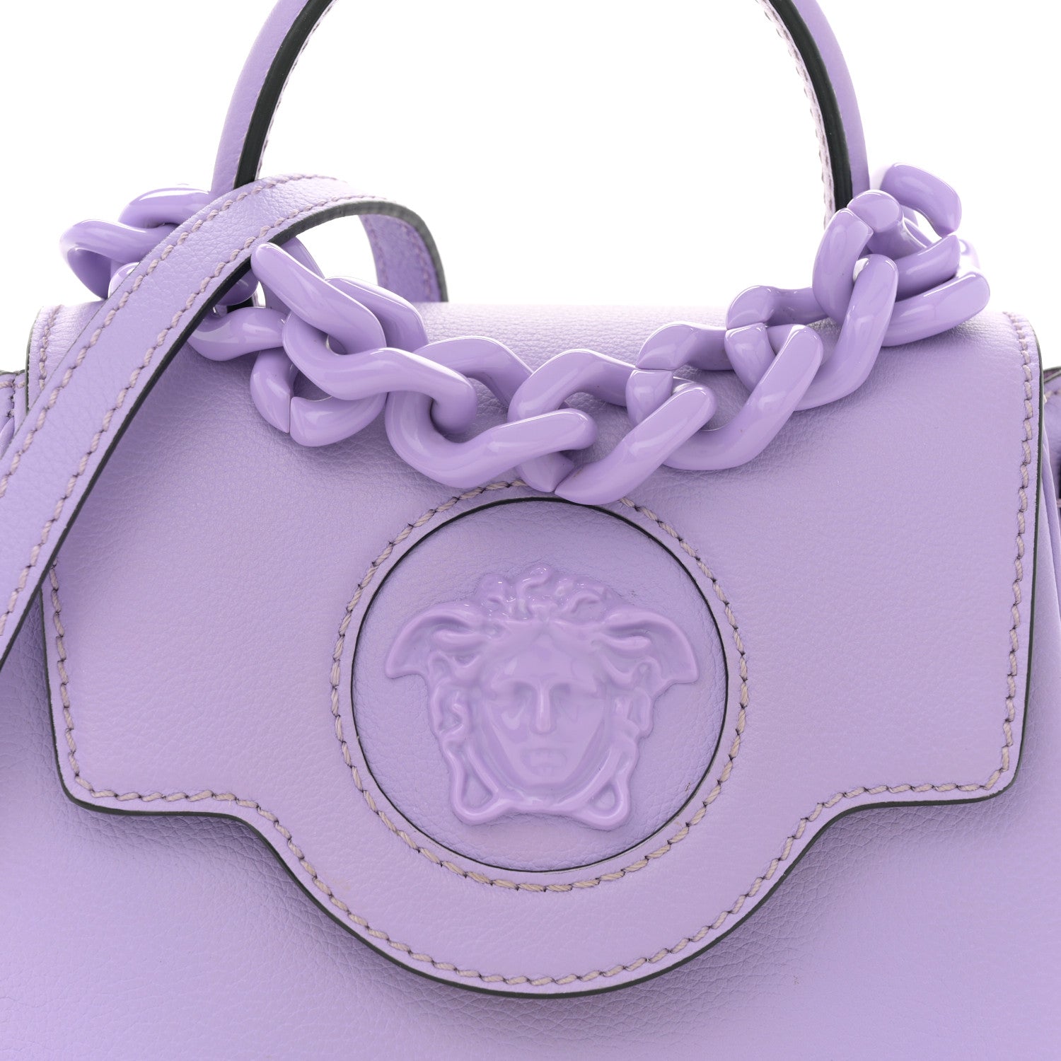 Calfskin Medusa Small Top Handle Handbag Lilac