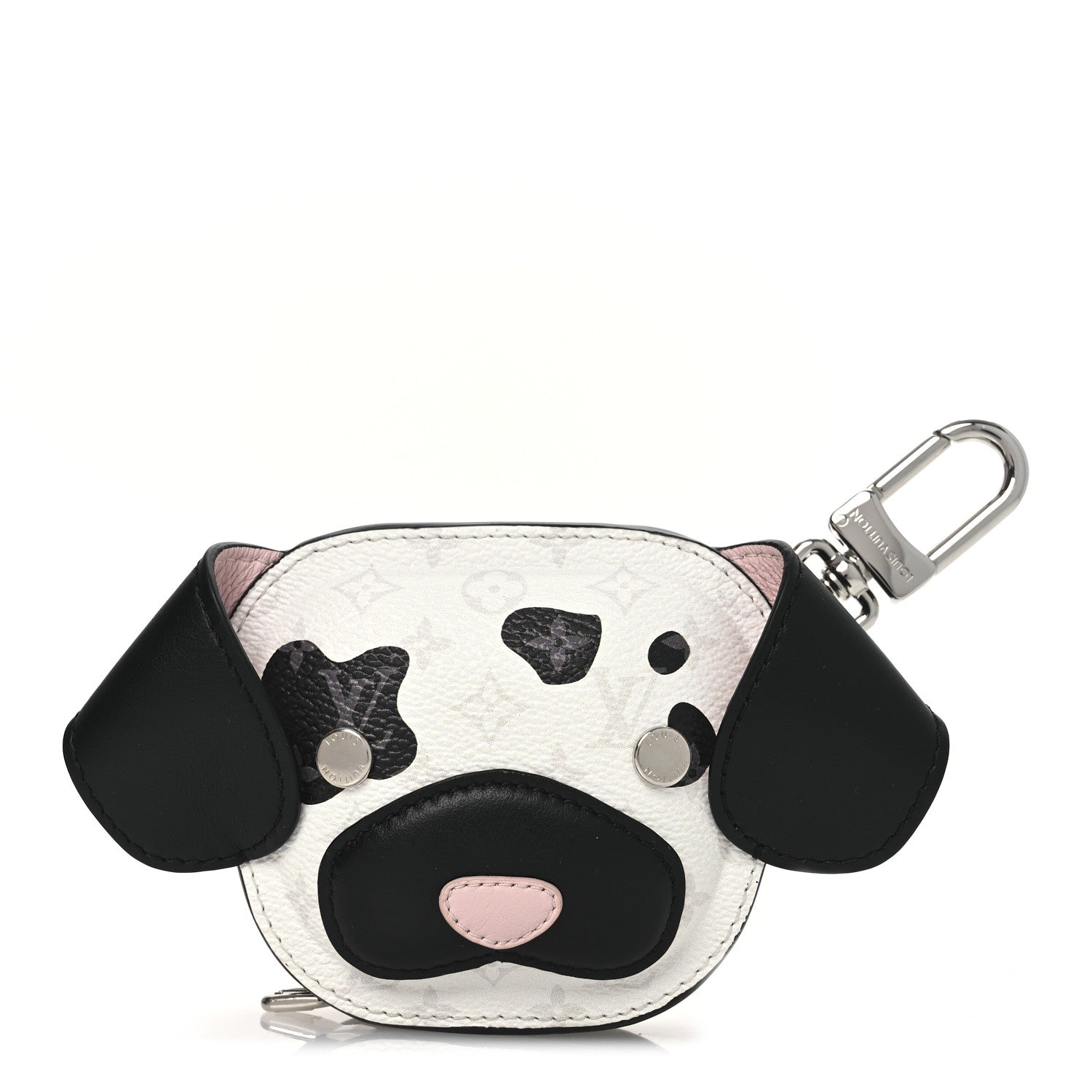 Monogram Dog Bag Charm Key Holder Black
