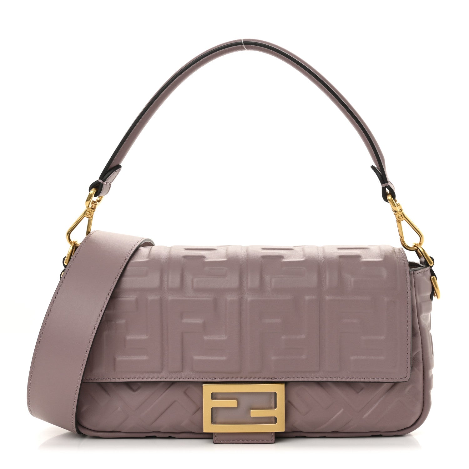 Nappa FF 1974 Embossed Baguette Mauve
