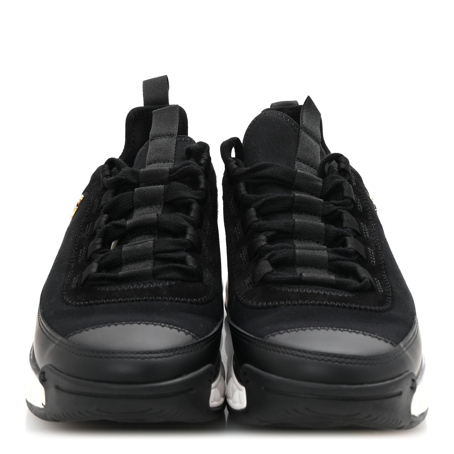 Velvet Calfskin Mixed Fibers CC Sneakers 38 Black