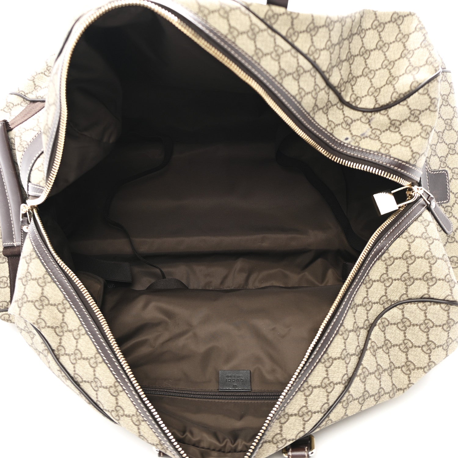 GG Plus Monogram Large Carry On Duffle Trolley Beige Ebony Cocoa Dark Chocolate