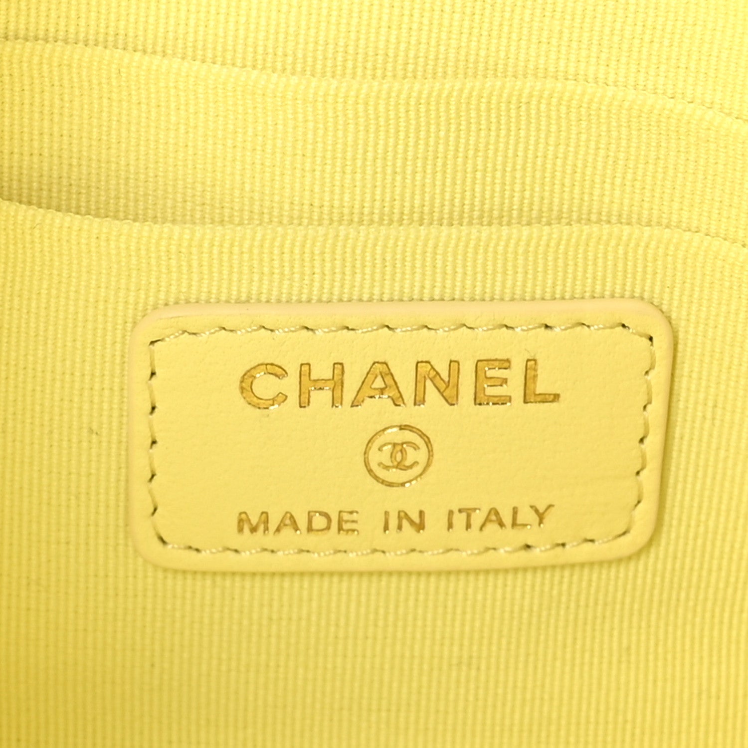 Lambskin Quilted Zipped Pouch Green Yellow