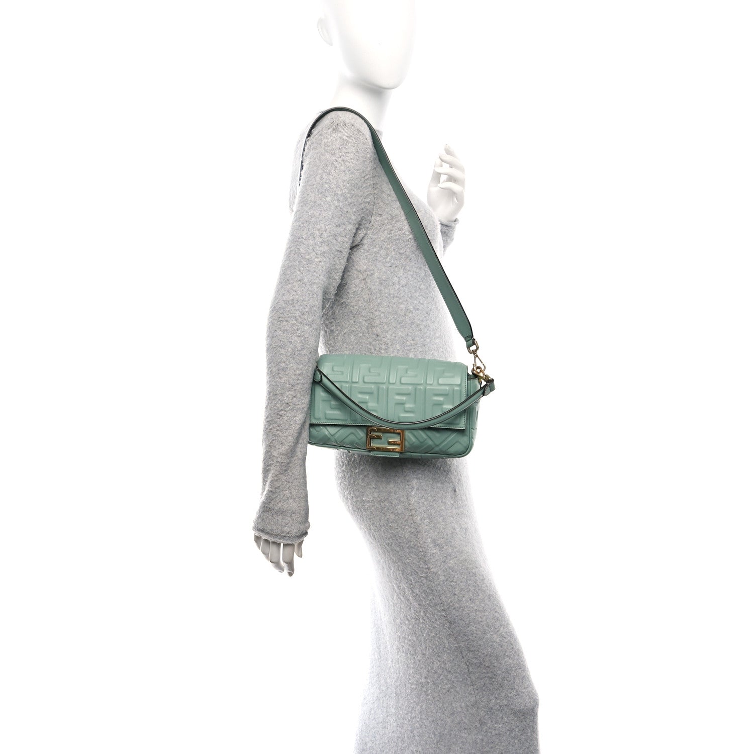 Nappa FF 1974 Embossed Baguette Menta