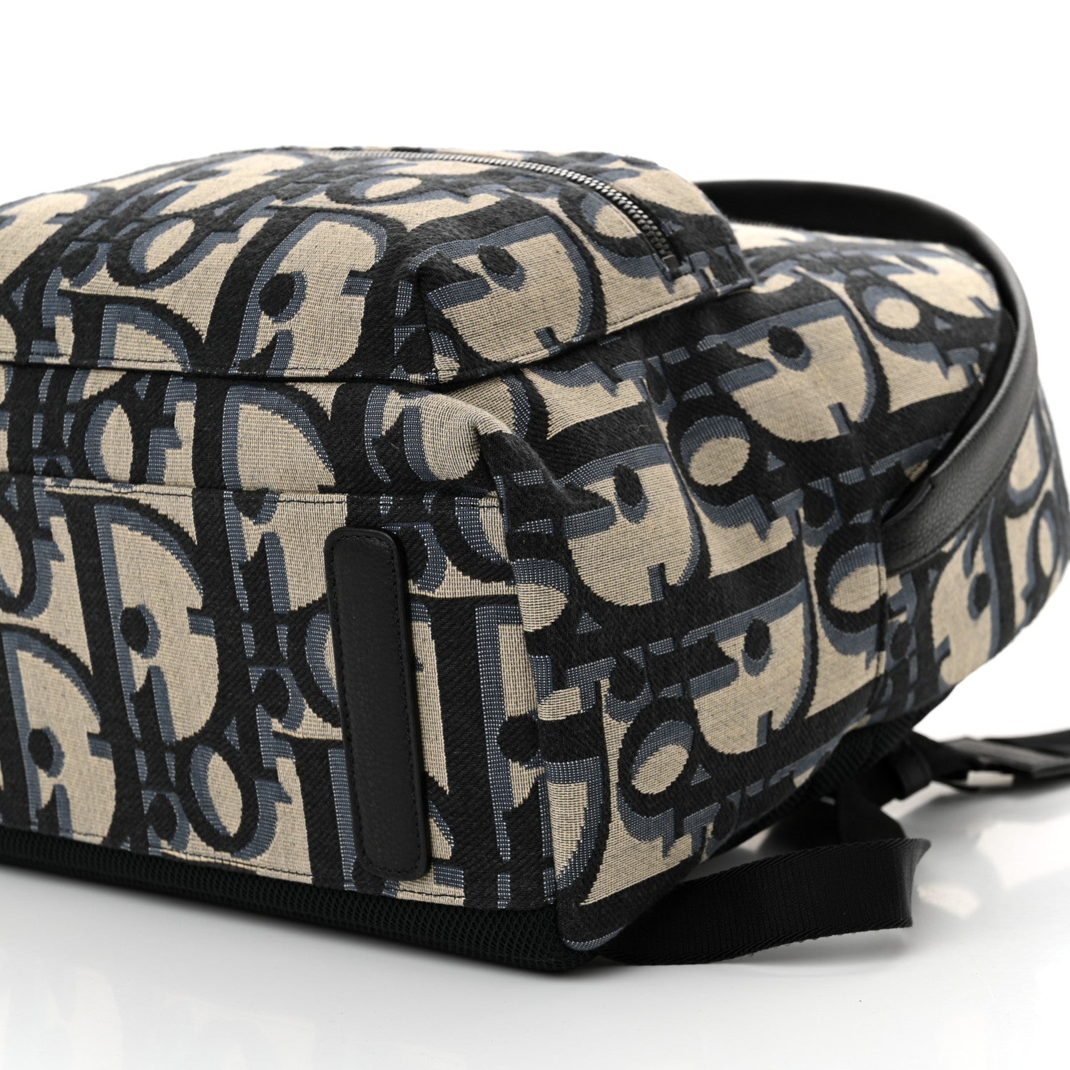 Oblique Maxi Calfskin Rider Kid's Backpack Beige Blue