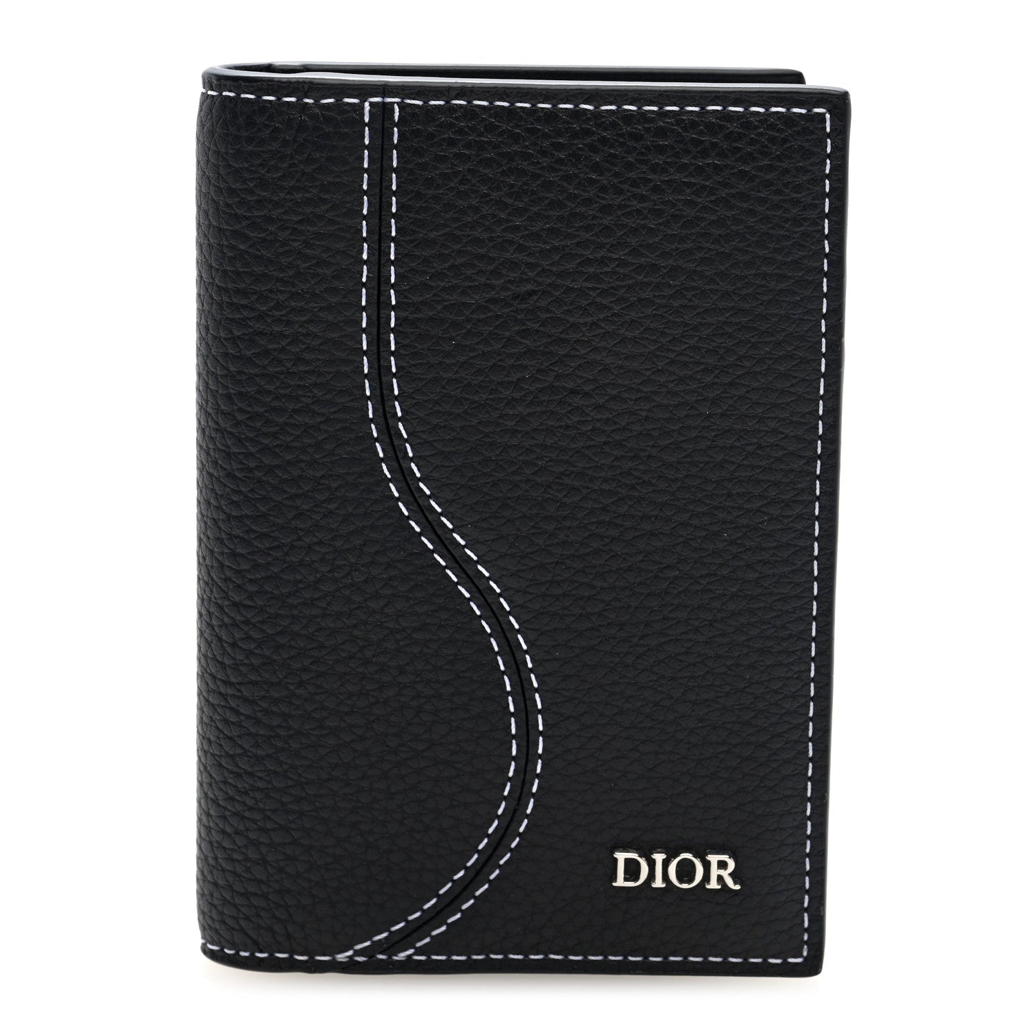 Grained Calfskin Bi-Fold Wallet Black