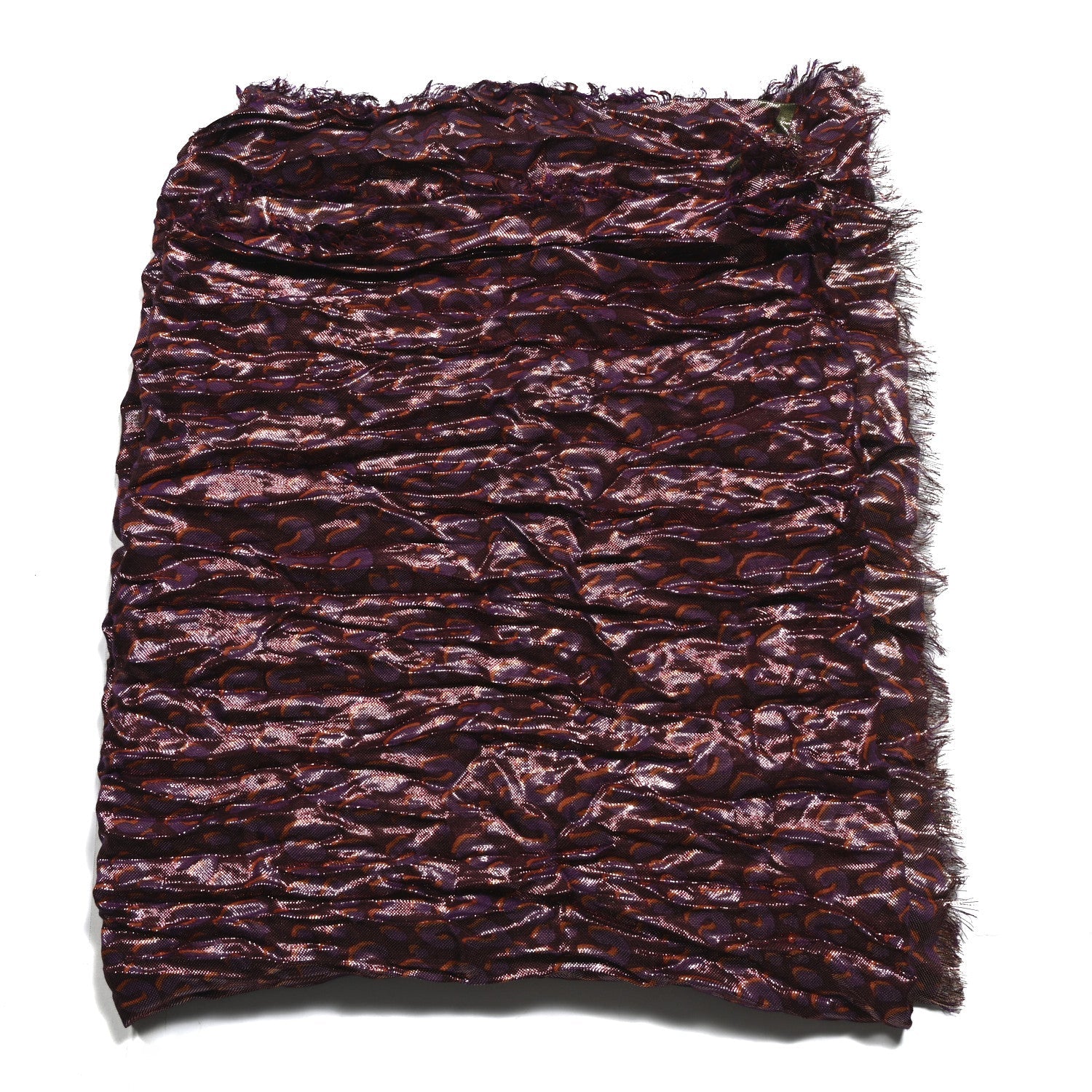 Cashmere Silk Polyester Stephen Sprouse Disco Leopard Stole Purple