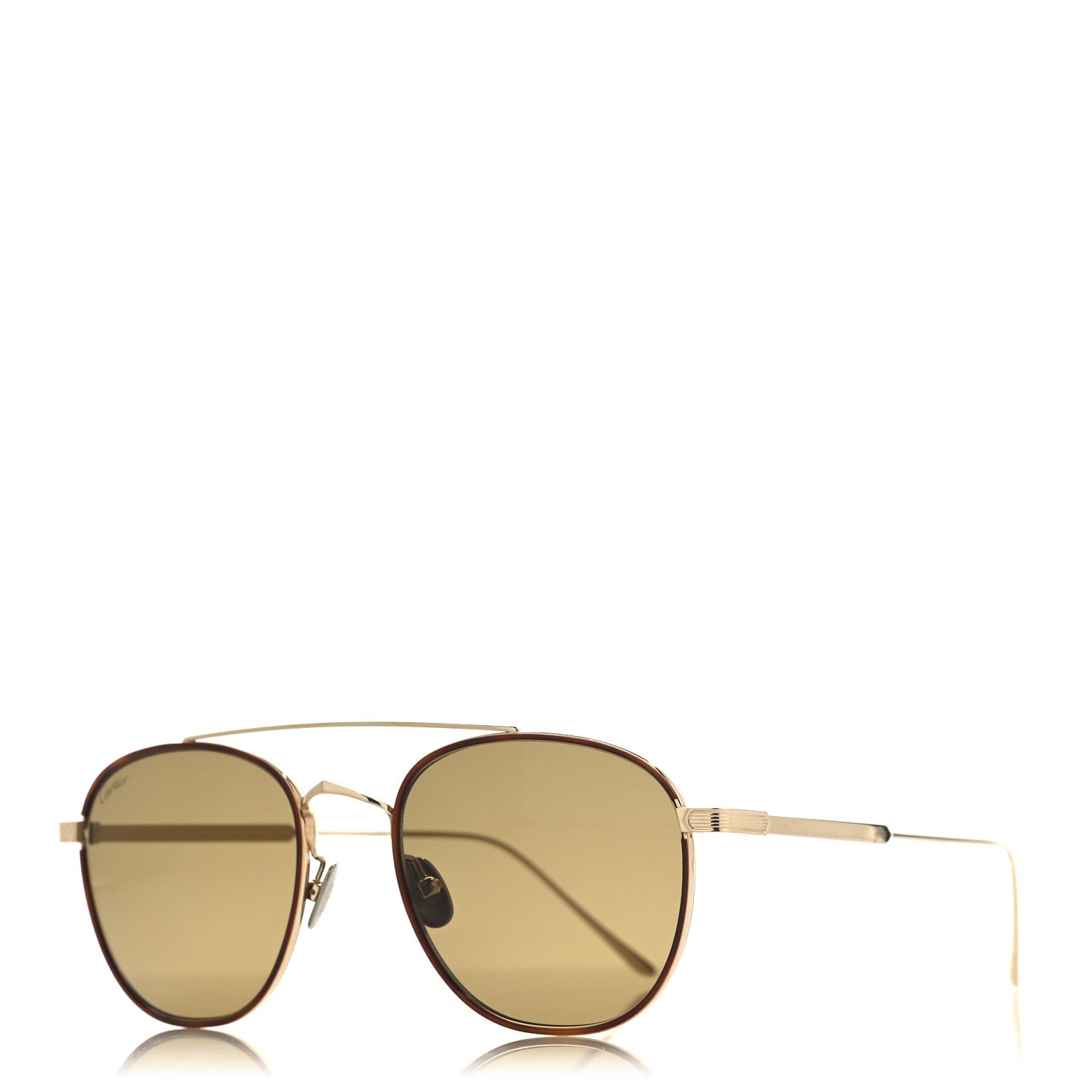 Metal C De Cartier Sunglasses Gold Brown