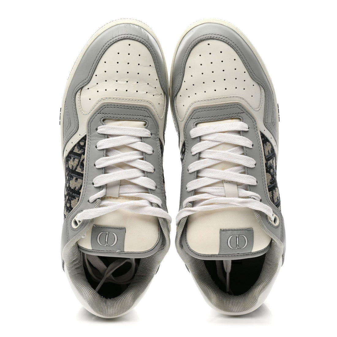 Smooth Calfskin Jacquard Oblique Mens B27 Low Top Sneakers 43 Beige Blue