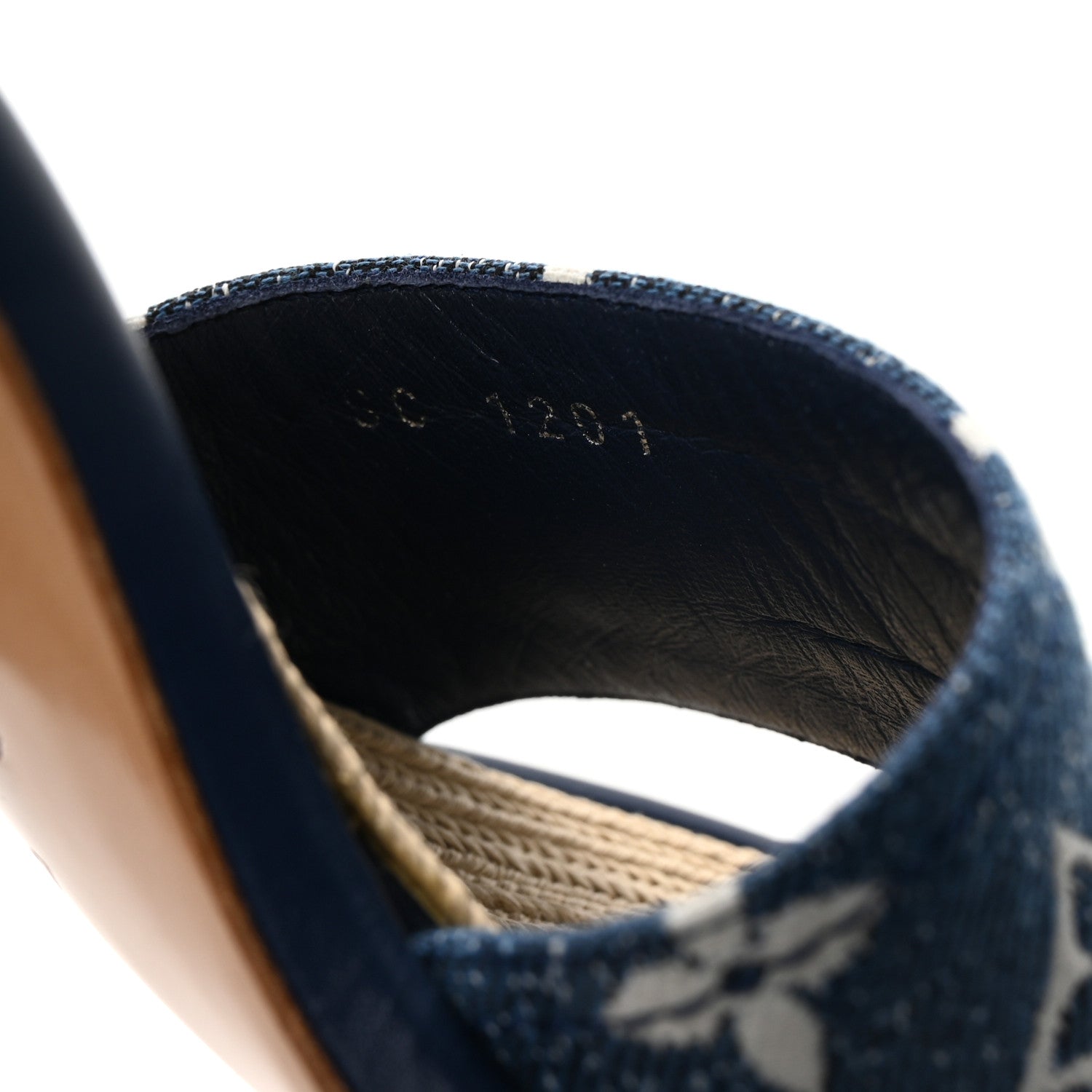 Monogram Denim Maia Wedge Sandal 37