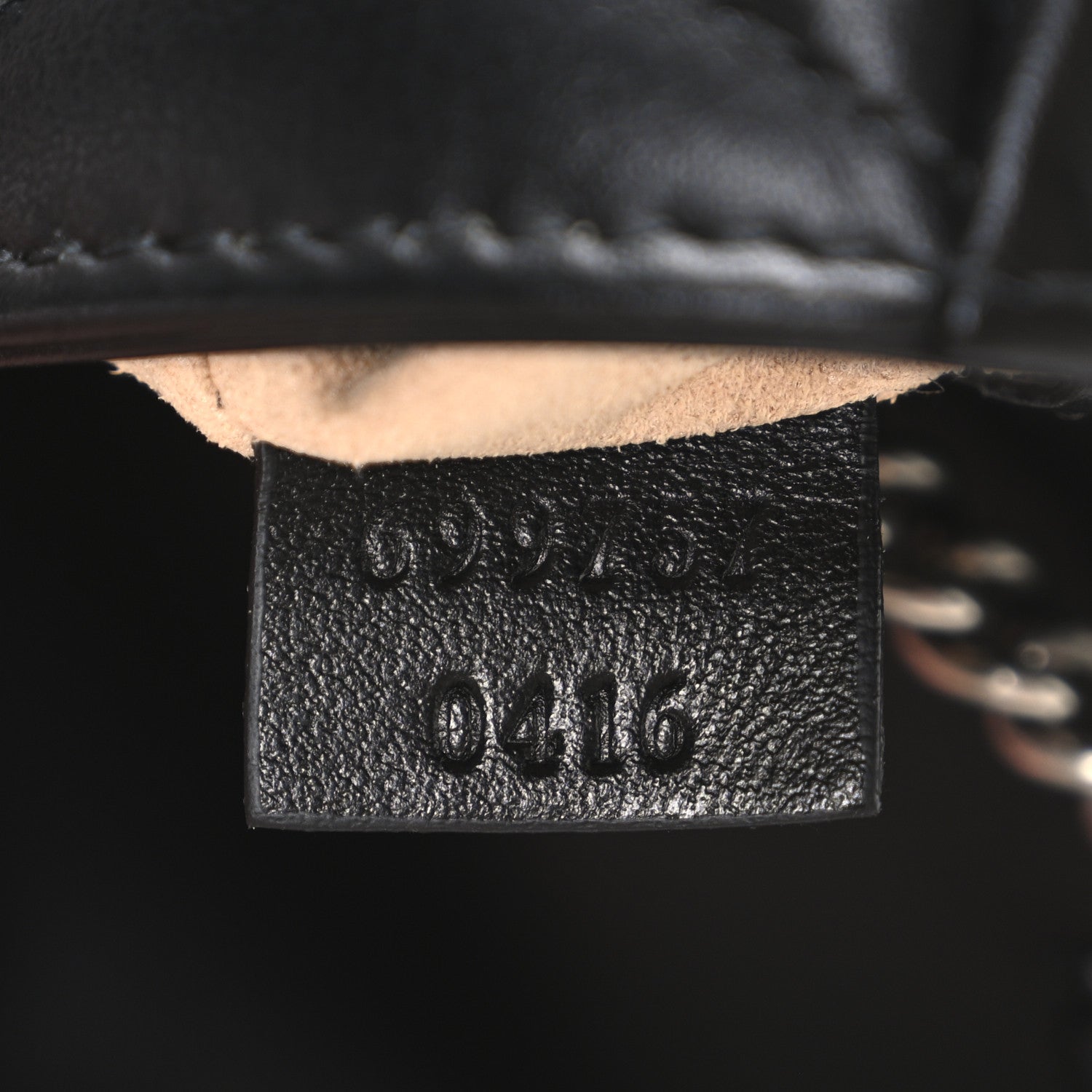 Calfskin Matelasse Monochrome GG Marmont Chain Belt Bag Black