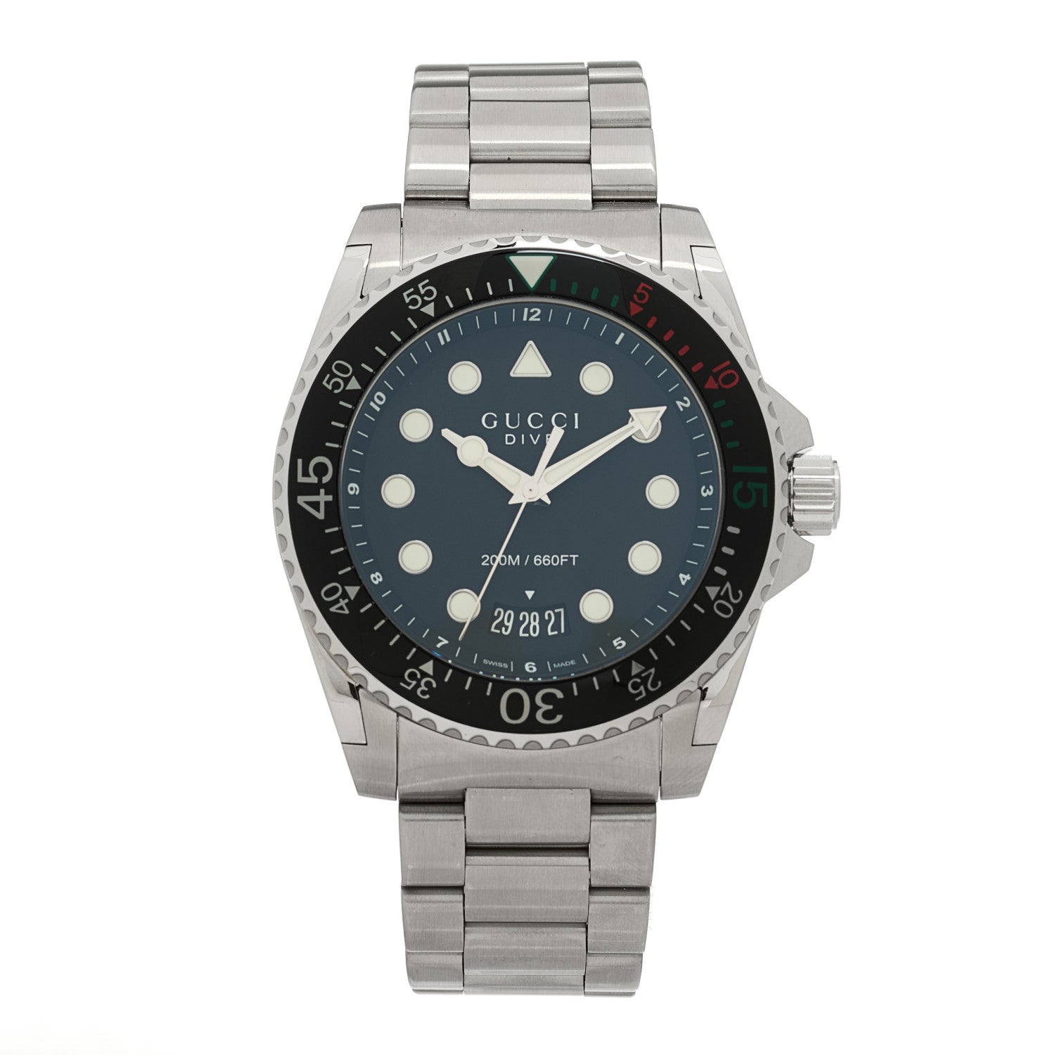 Stainless Steel 45mm Dive Quartz Watch Black