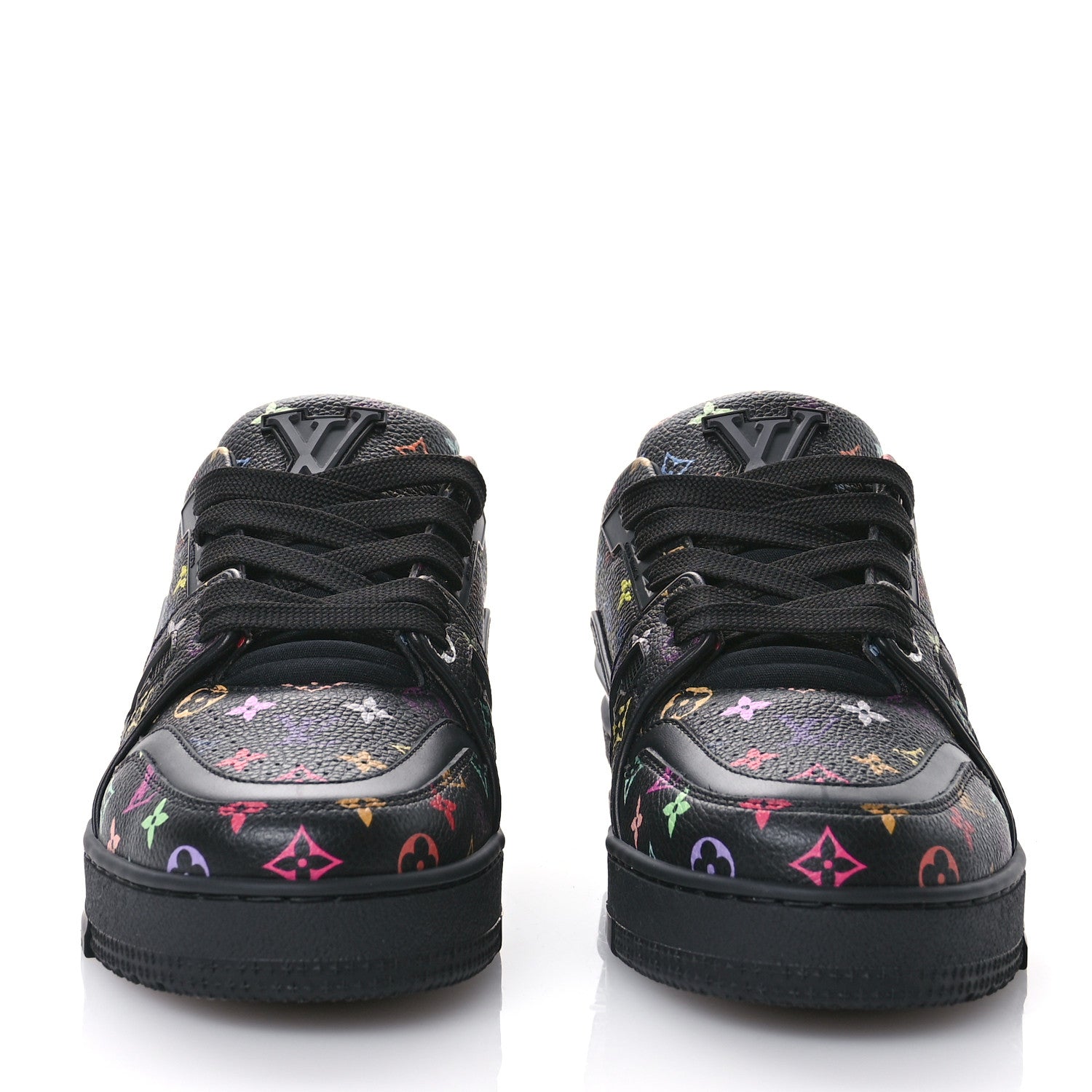 LV X TM Calfskin Monogram Multicolor LV Trainer Sneakers 36 Black