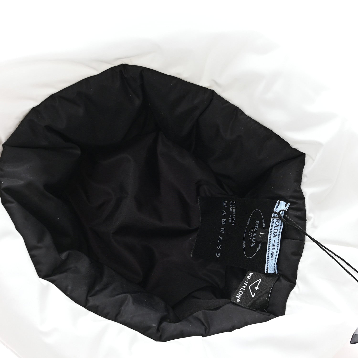 Re-Nylon Triangle Logo Padded Mens Bucket Hat L White Rosso