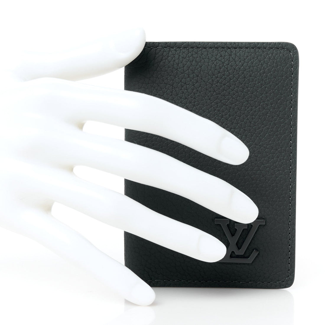 Grained Calfskin Aerogram Pocket Organizer Navy Blue