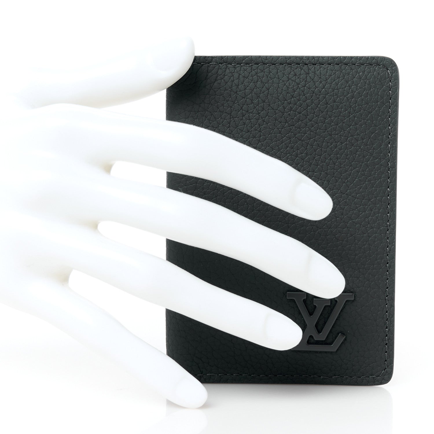 Grained Calfskin Aerogram Pocket Organizer Navy Blue