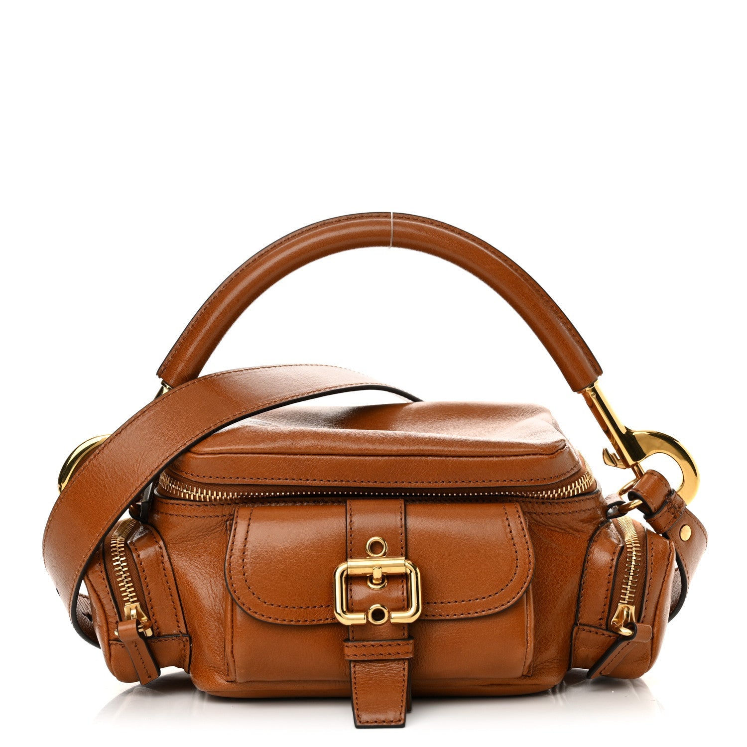 Shiny Buffalo Small Double Carry Camera Bag Clay Brown