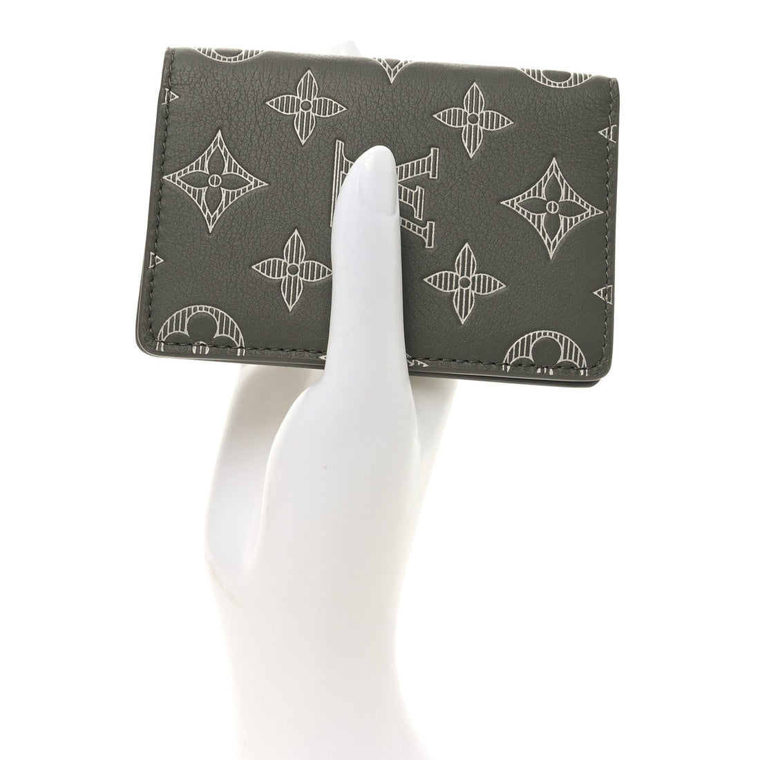 Calfskin Monogram Shadow Pocket Organizer Olive Green