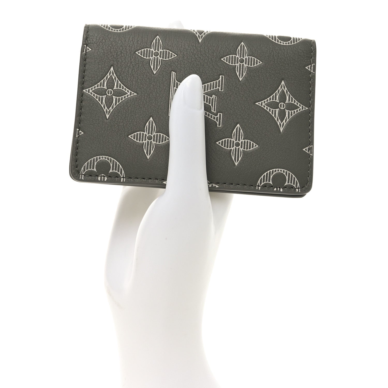 Calfskin Monogram Shadow Pocket Organizer Olive Green