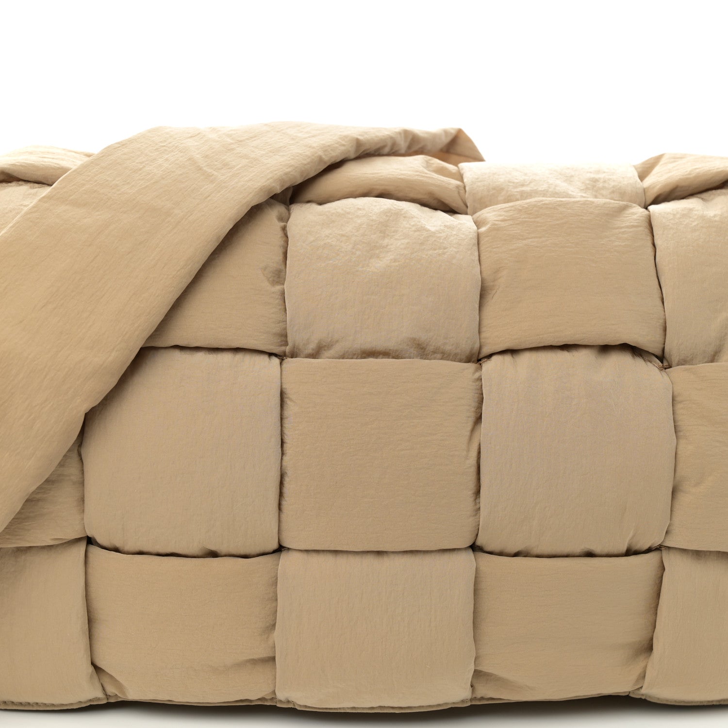 Nylon Intrecciato Padded Tech Maxi Cassette Bag Sesame