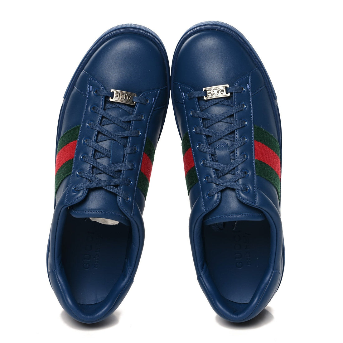 Ultralight Plume Calfskin Web Mens New Ace Sneakers 9 Royale