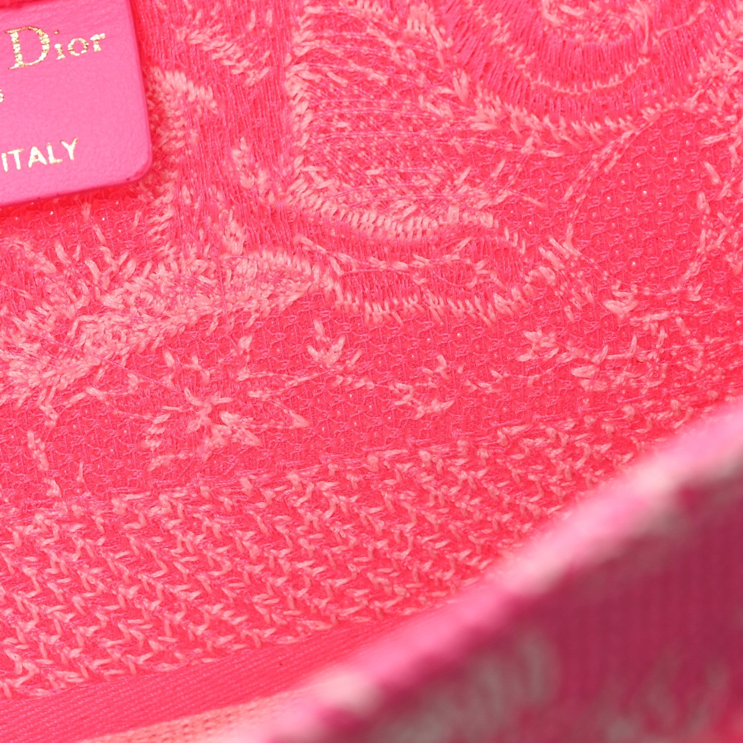 Canvas Embroidered Medium Dioriviera Toile De Jouy Book Tote Fluorescent Pink