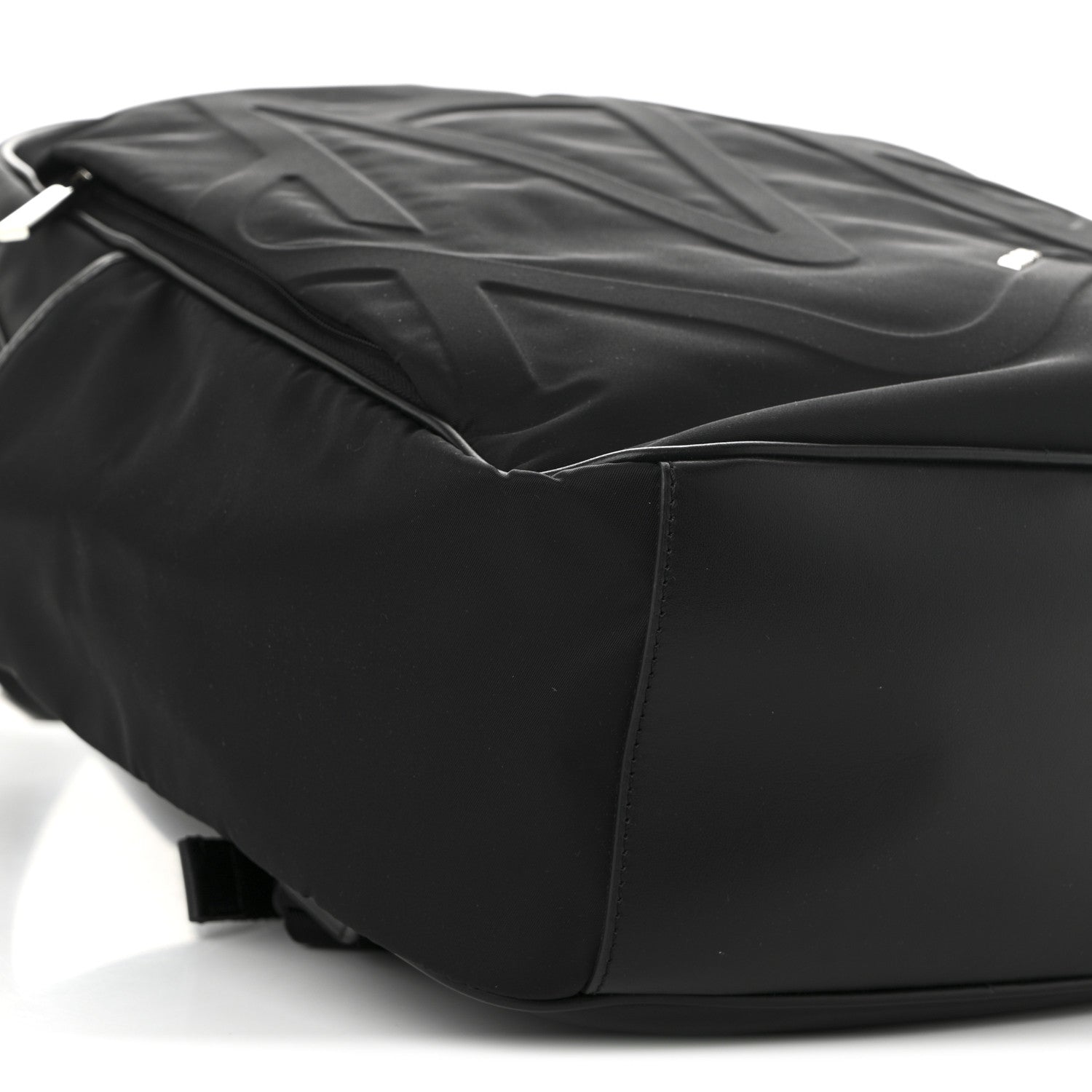 Nylon Calfskin Signature Backpack Black