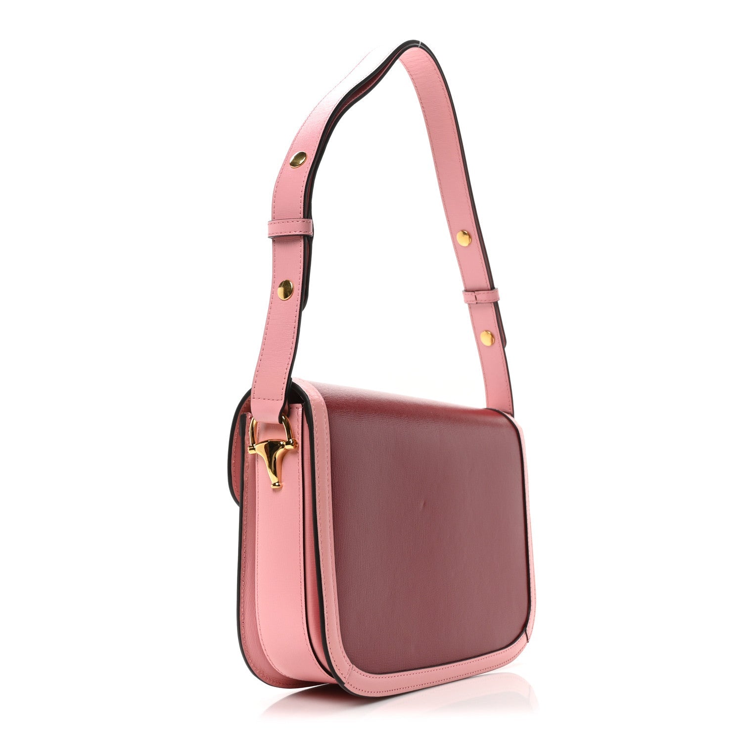 Azalea Calfskin Horsebit 1955 Shoulder Bag New Cherry Red Wild Rose