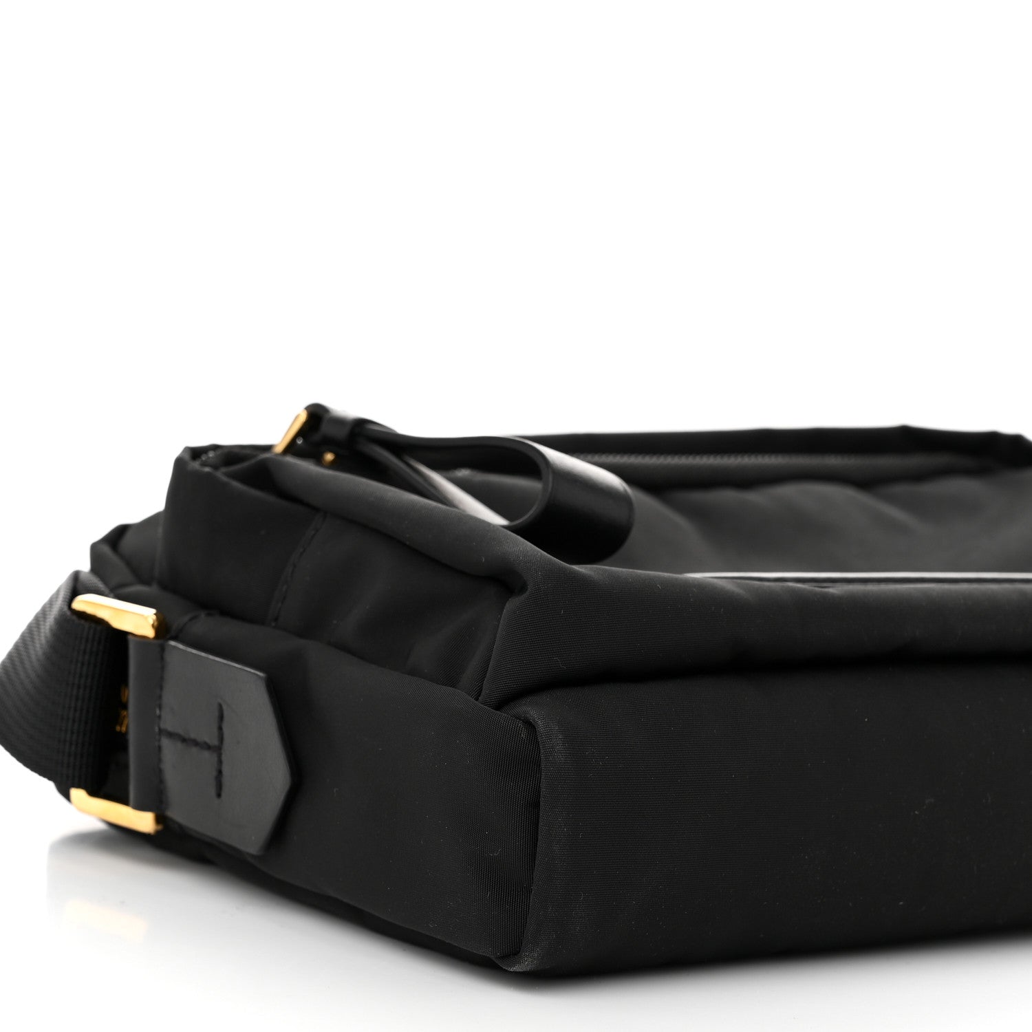Nylon Logo Messenger Bag Black