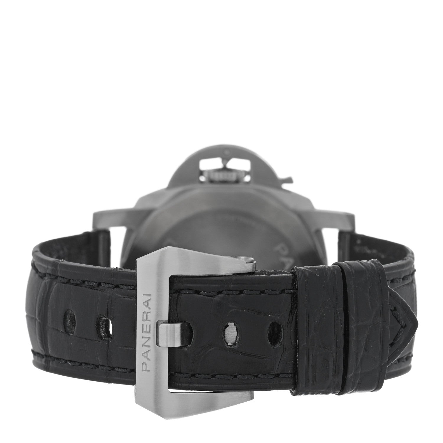 Stainless Steel Alligator 40mm Luminor Quaranta Automatic Watch White PAM01371