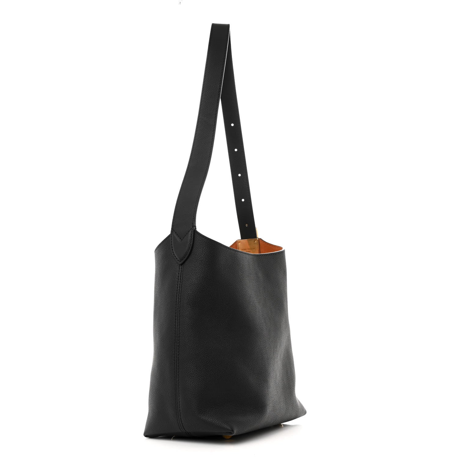 Grained Calfskin Low Key Hobo PM Black