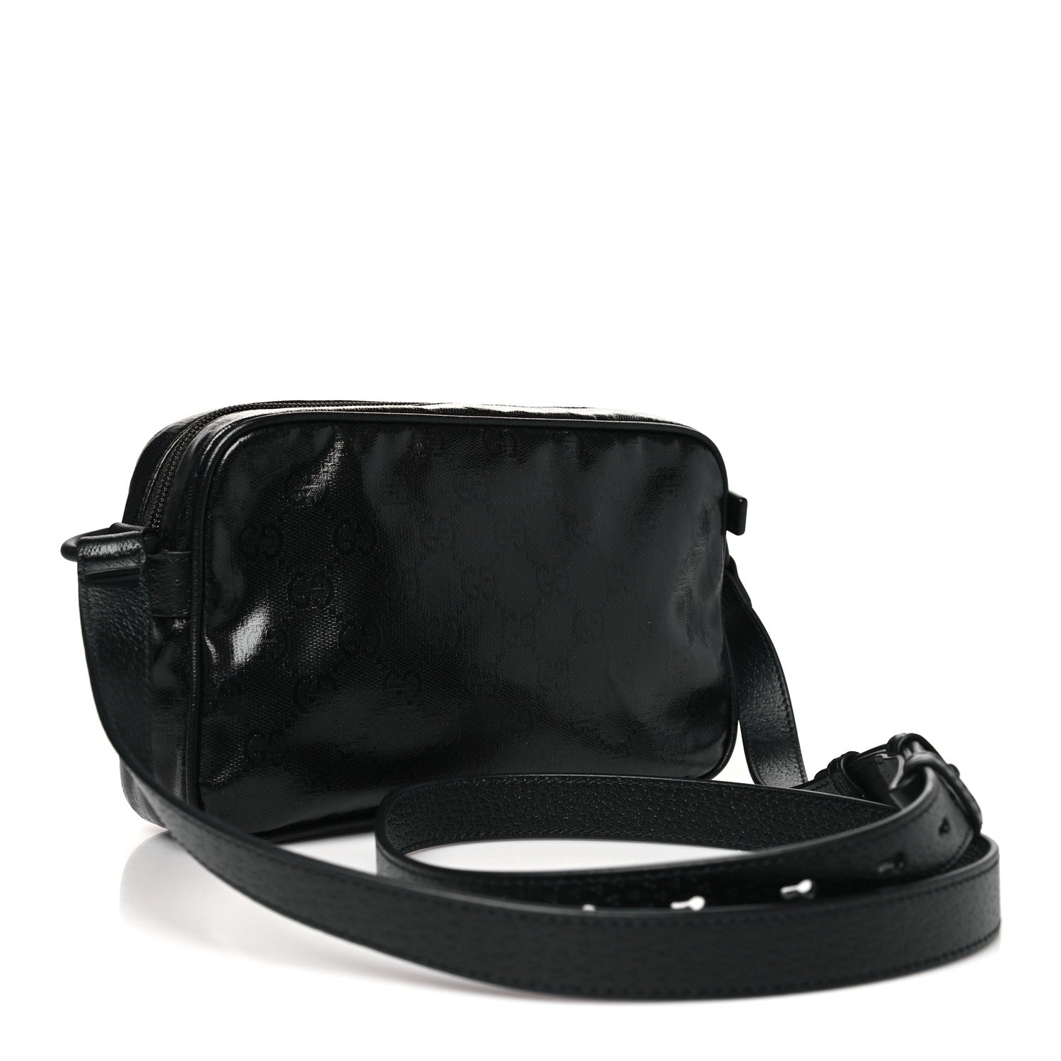 GG Crystal Monogram Mini Shoulder Bag Black