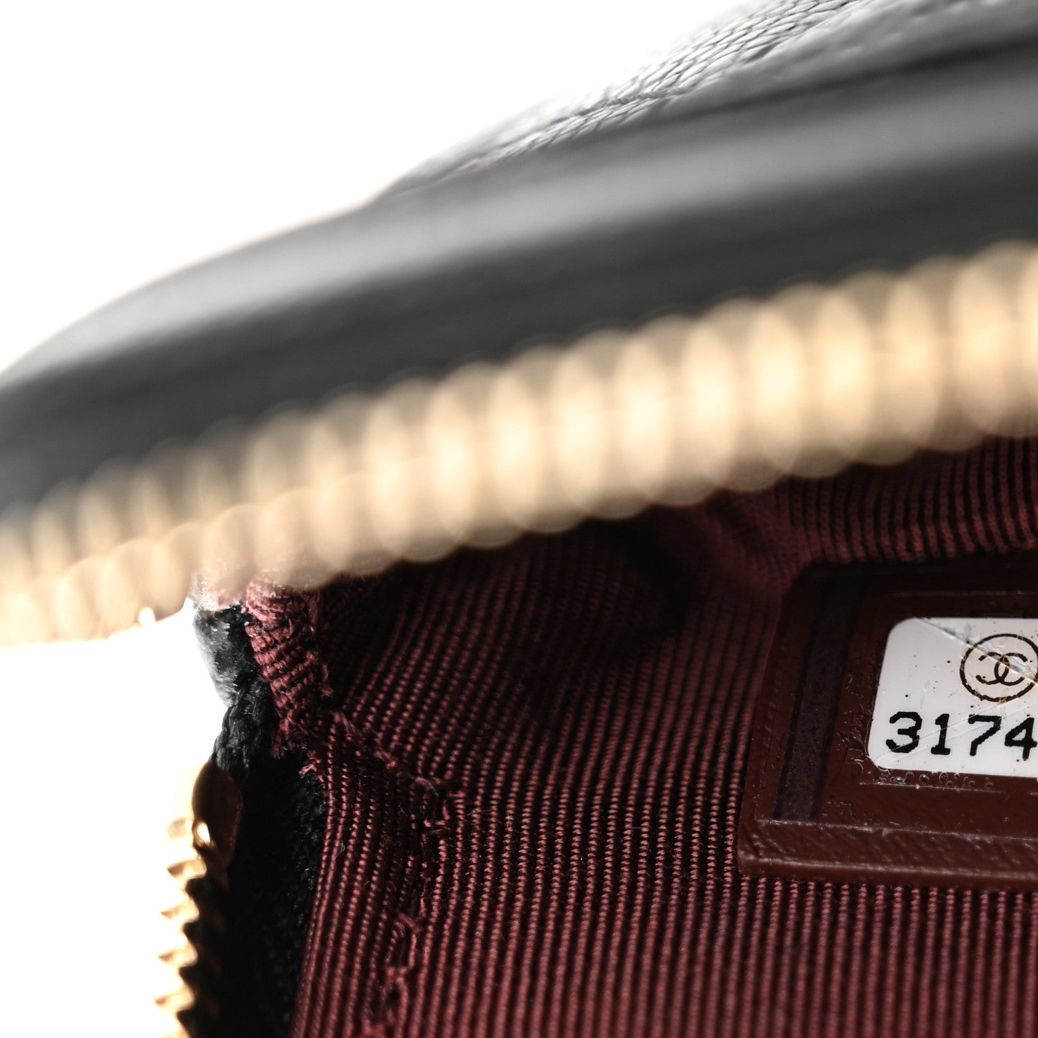 Caviar Quilted Zip Card Holder Wallet Black