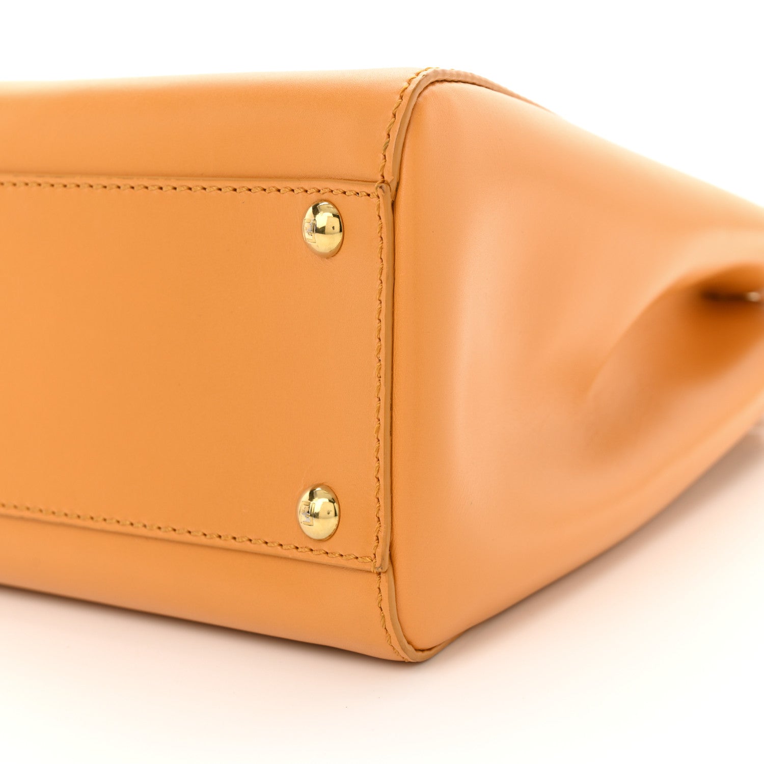 Vitello Morgan Beaded Medium Peekaboo Iconic Satchel Oro Soft