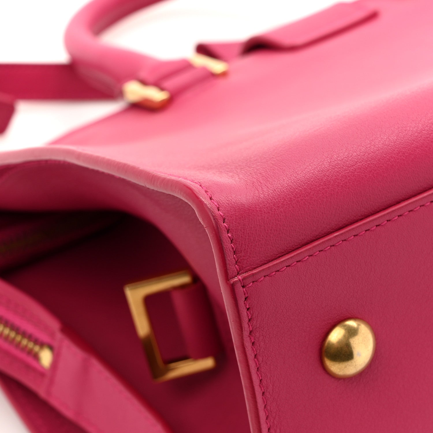 Calfskin Small Classic Y Cabas Fuchsia