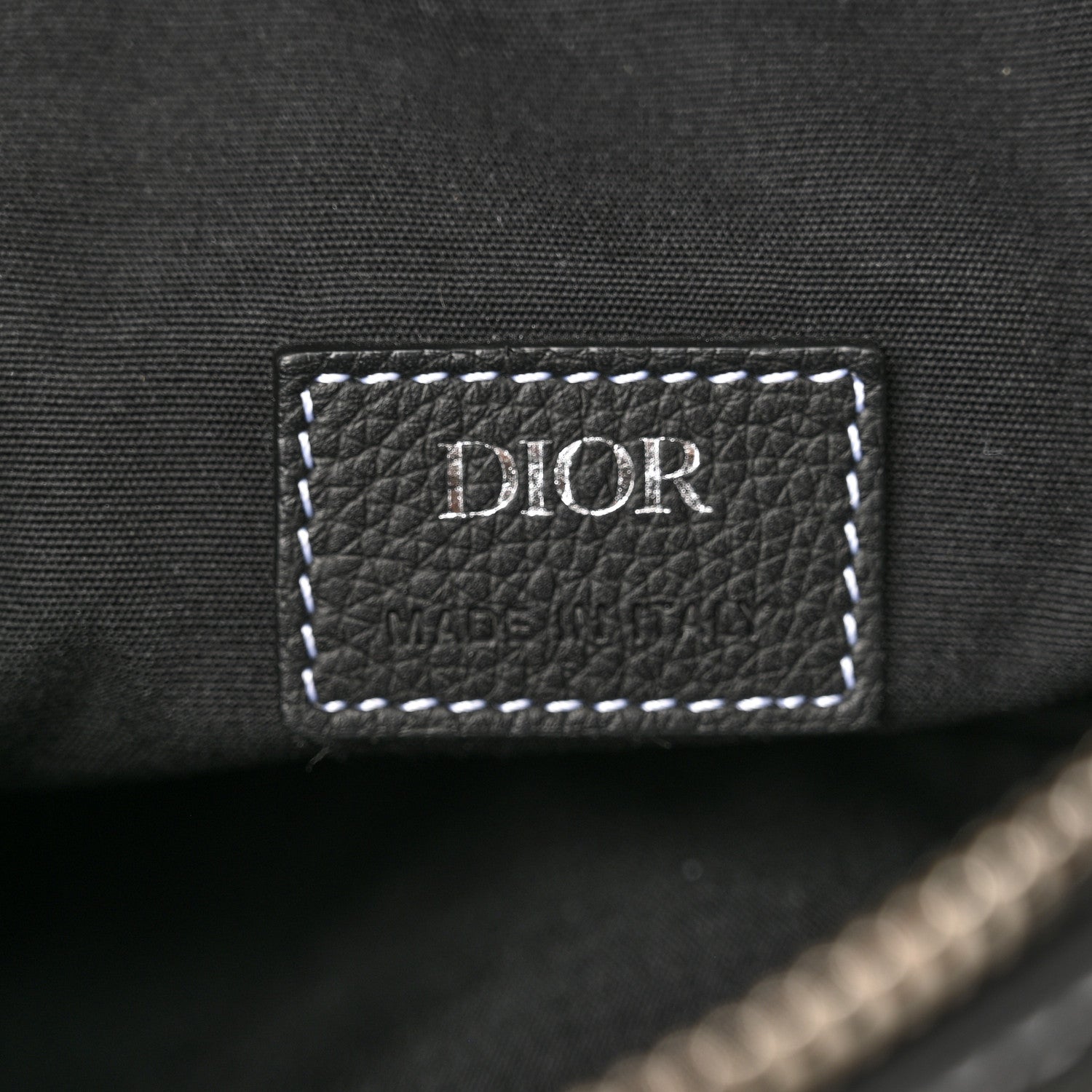 Grained Calfskin Mens Saddle Bag Black