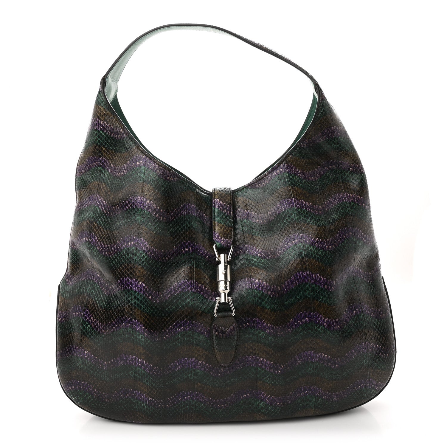 Snakeskin Large Jackie Hobo Green Multicolor