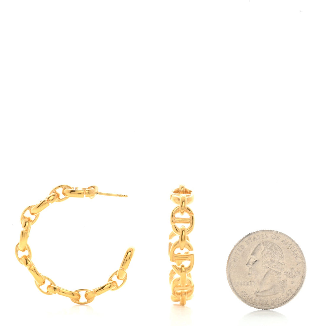 Metal Hoop Earrings Aged Gold