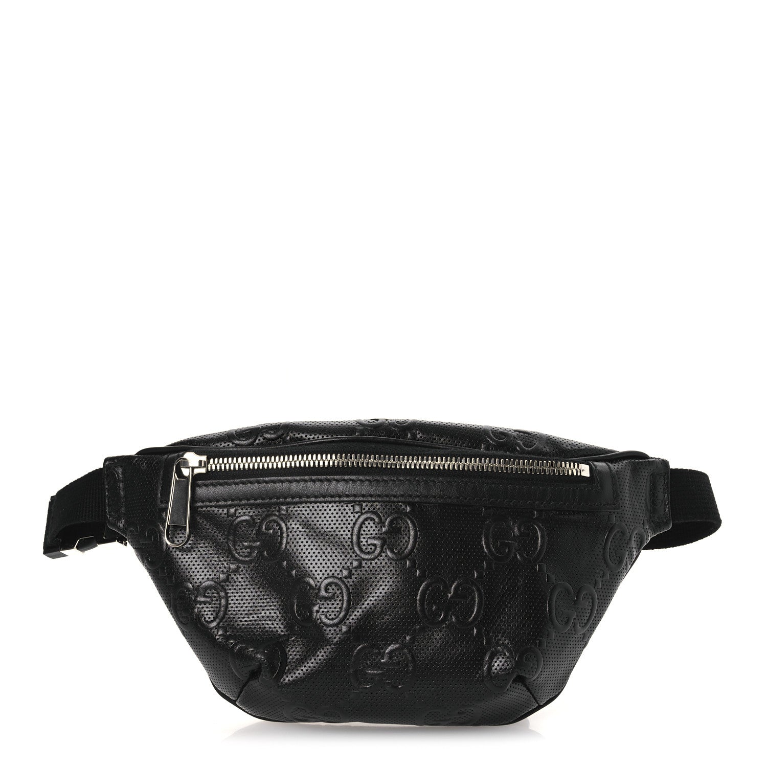 Calfskin GG Tennis Embossed Belt Bag Black