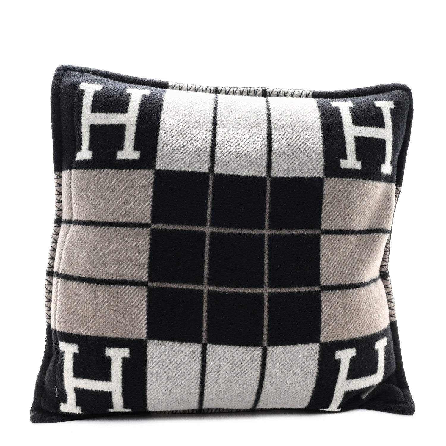 Wool Cashmere Avalon III Pillow PM Ecru Black