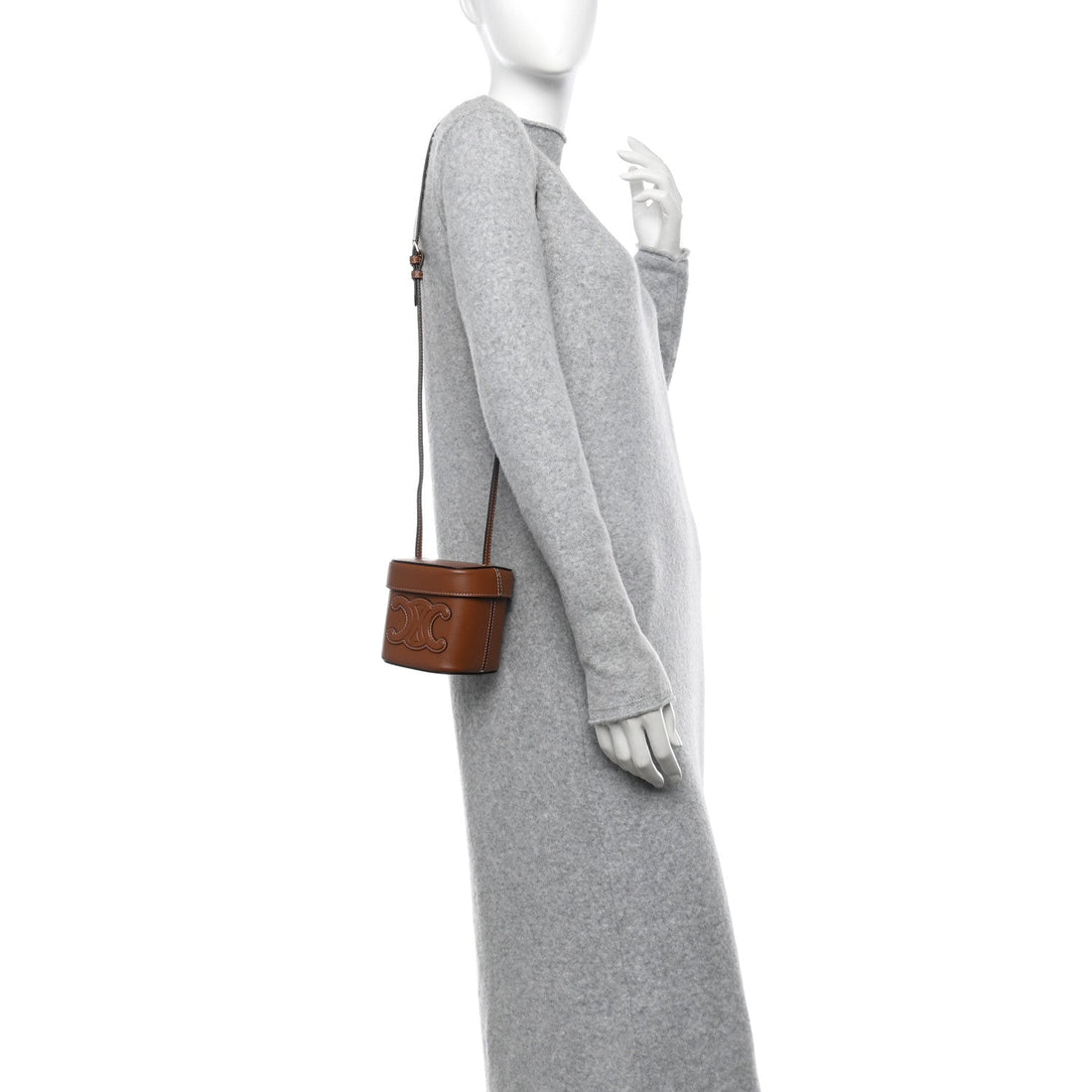 Smooth Calfskin Small Cuir Triomphe Box Tan